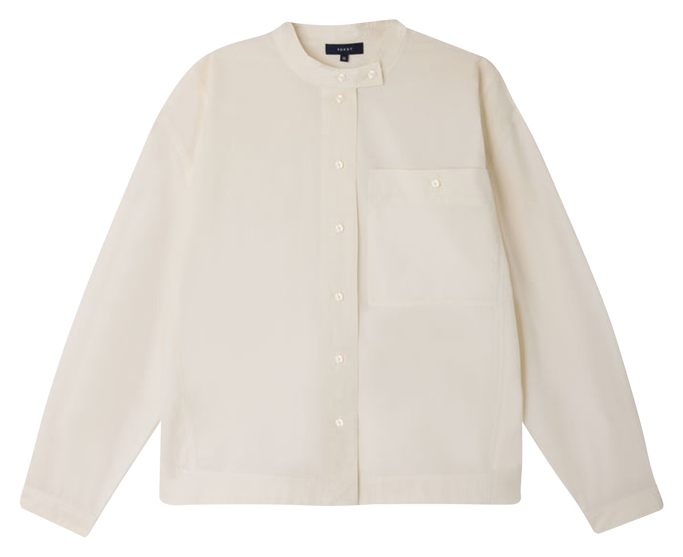 Chemise col rond en coton bio chypre SOEUR Blanc
