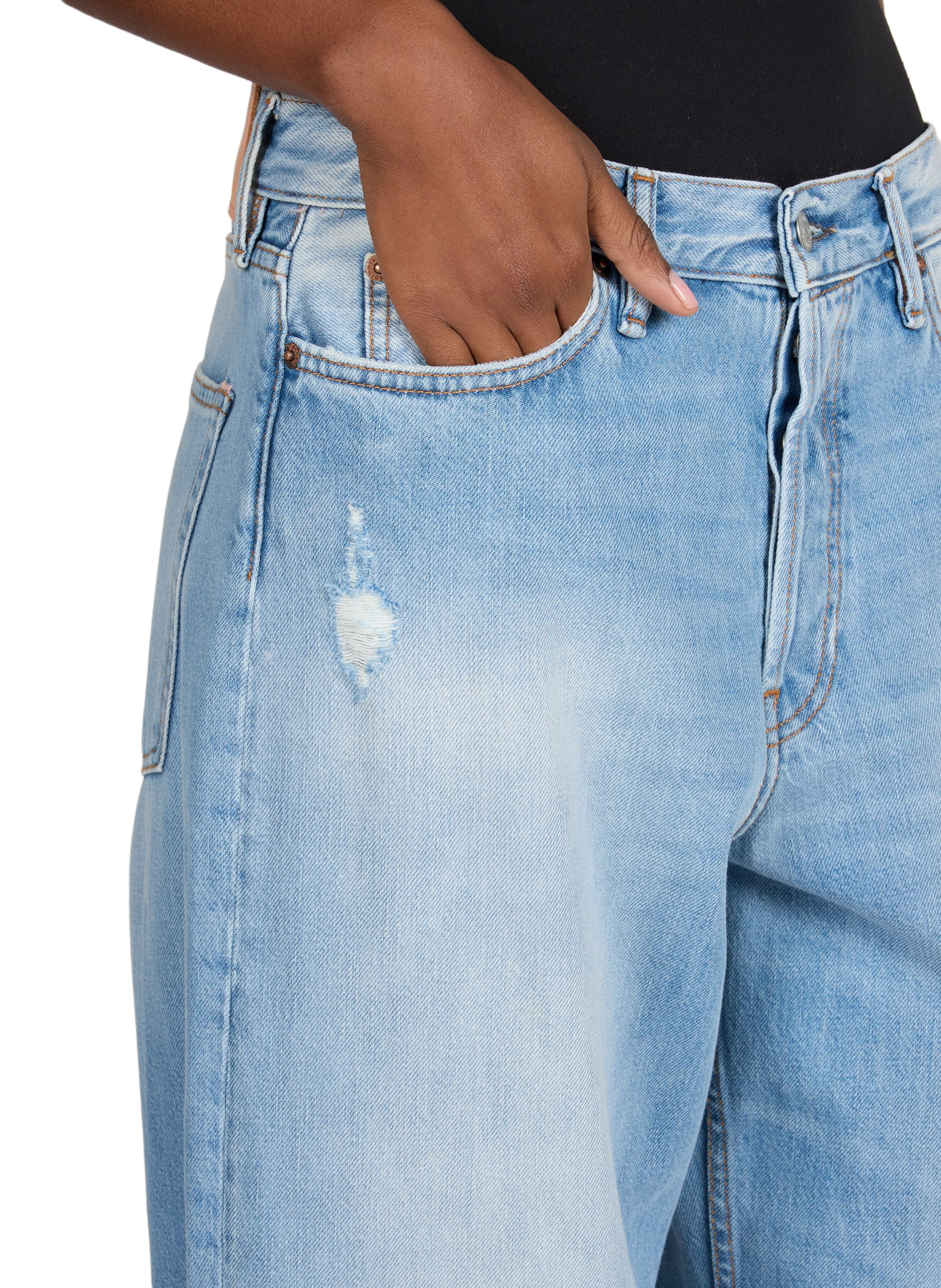 Wide-leg five-pocket cotton jeans ACNE STUDIOS Blue