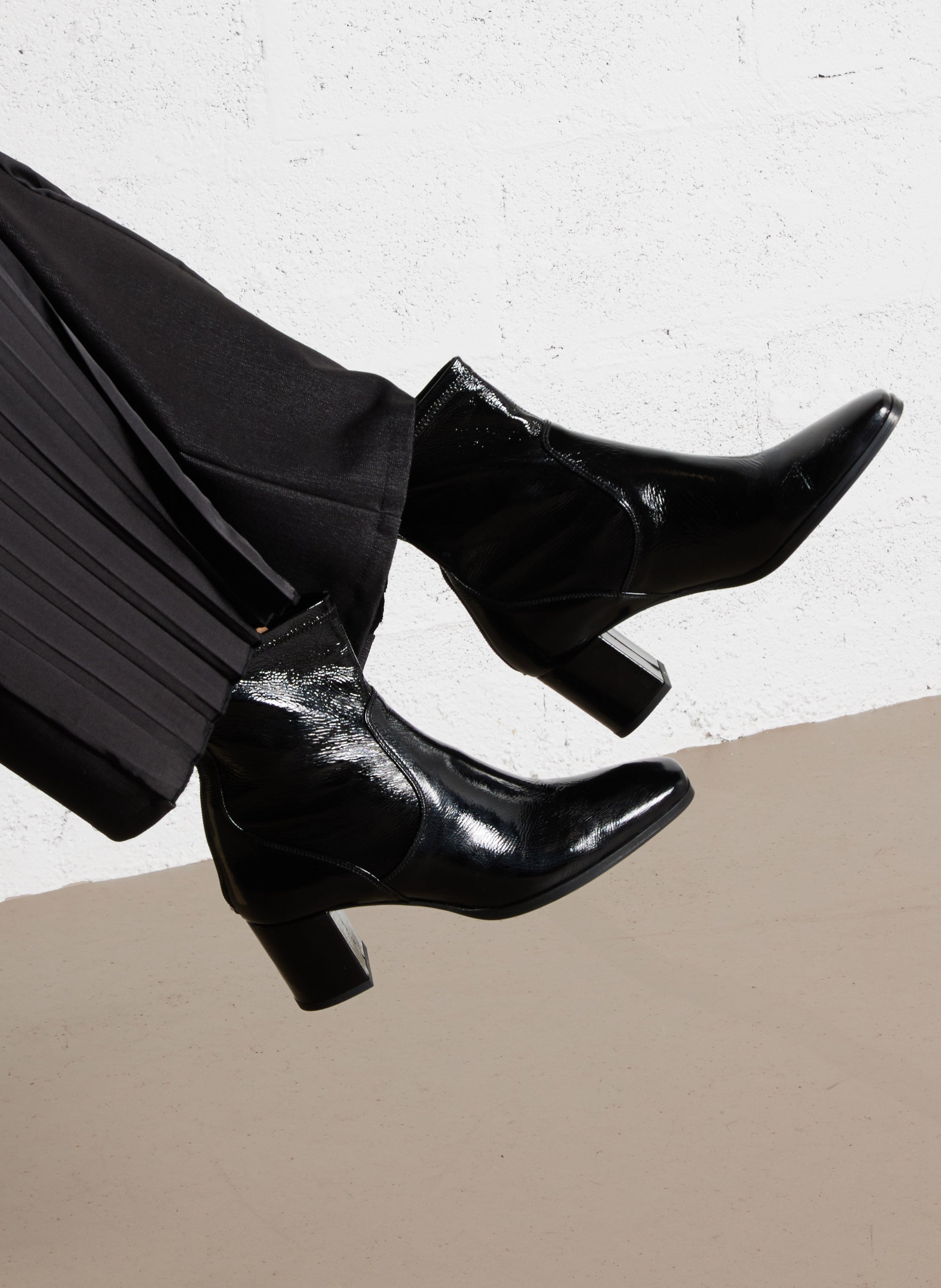 Bottines à talons  en cuir n°664 RIVECOUR Noir