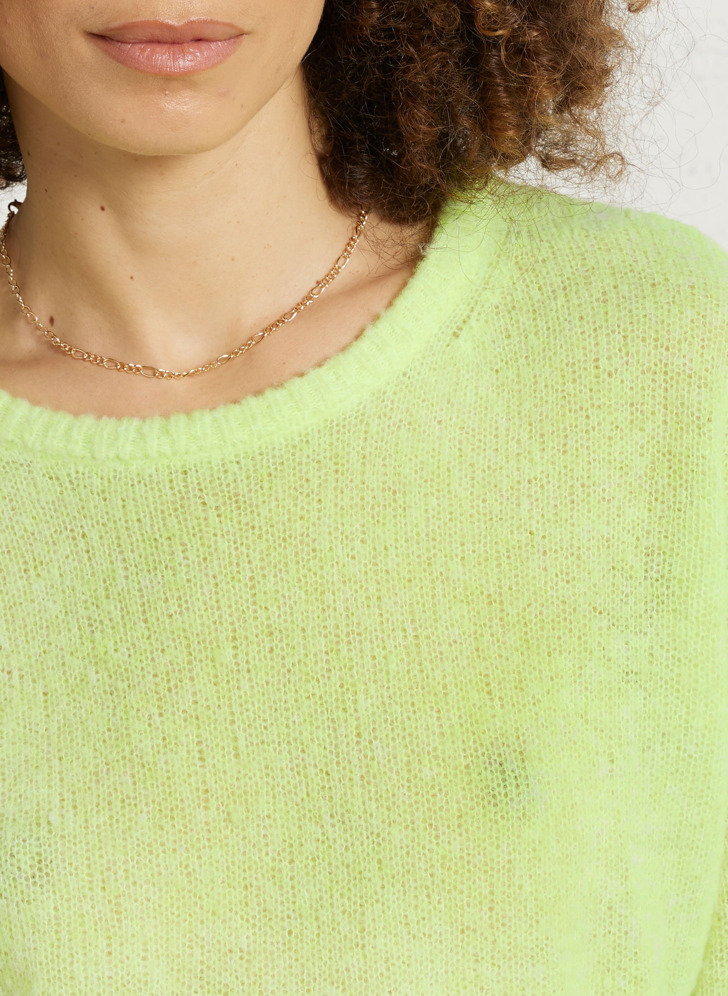 Pull oversize col rond en laine mélangée nuggy AMERICAN VINTAGE Jaune