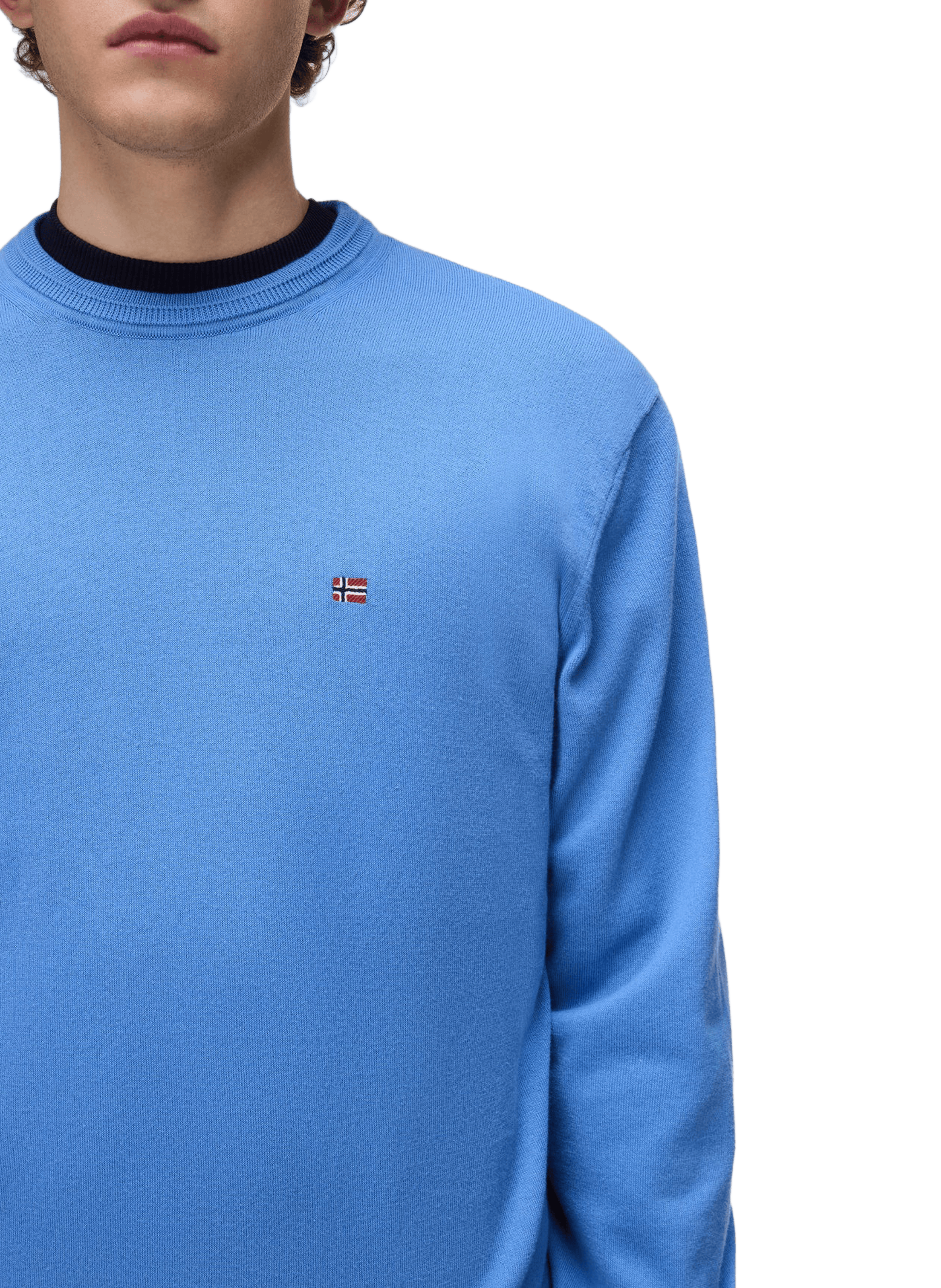 Pull droit Decatur 2.0 à logo brodé en coton NAPAPIJRI Bleu