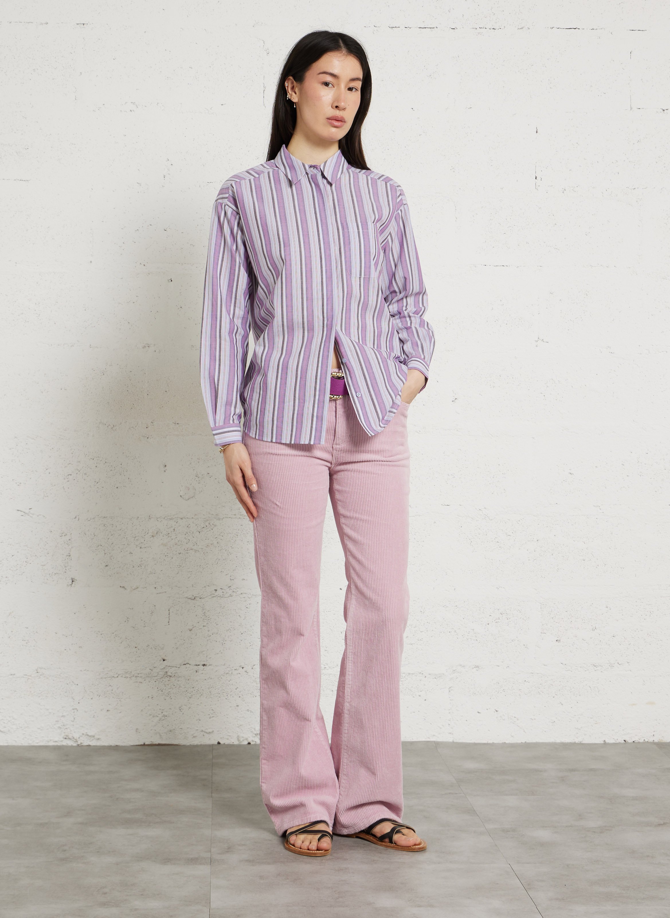 Chemise droite col classique en coton marilou MAISON 123 Violet