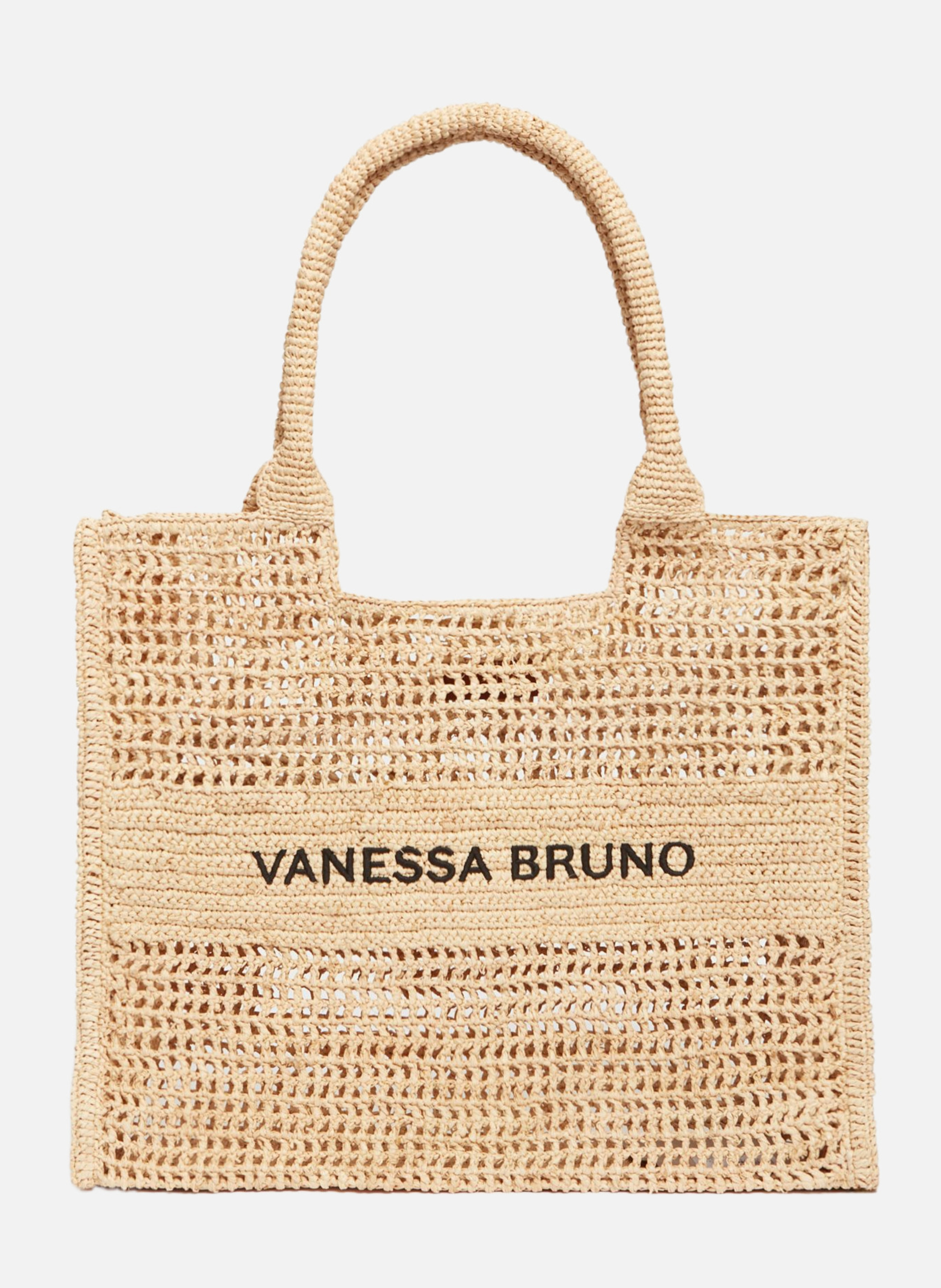 Grand panier raphia crocheté VANESSA BRUNO Beige