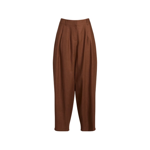 Pantalon uni en lin mélangé Pantalon uni en lin mélangé