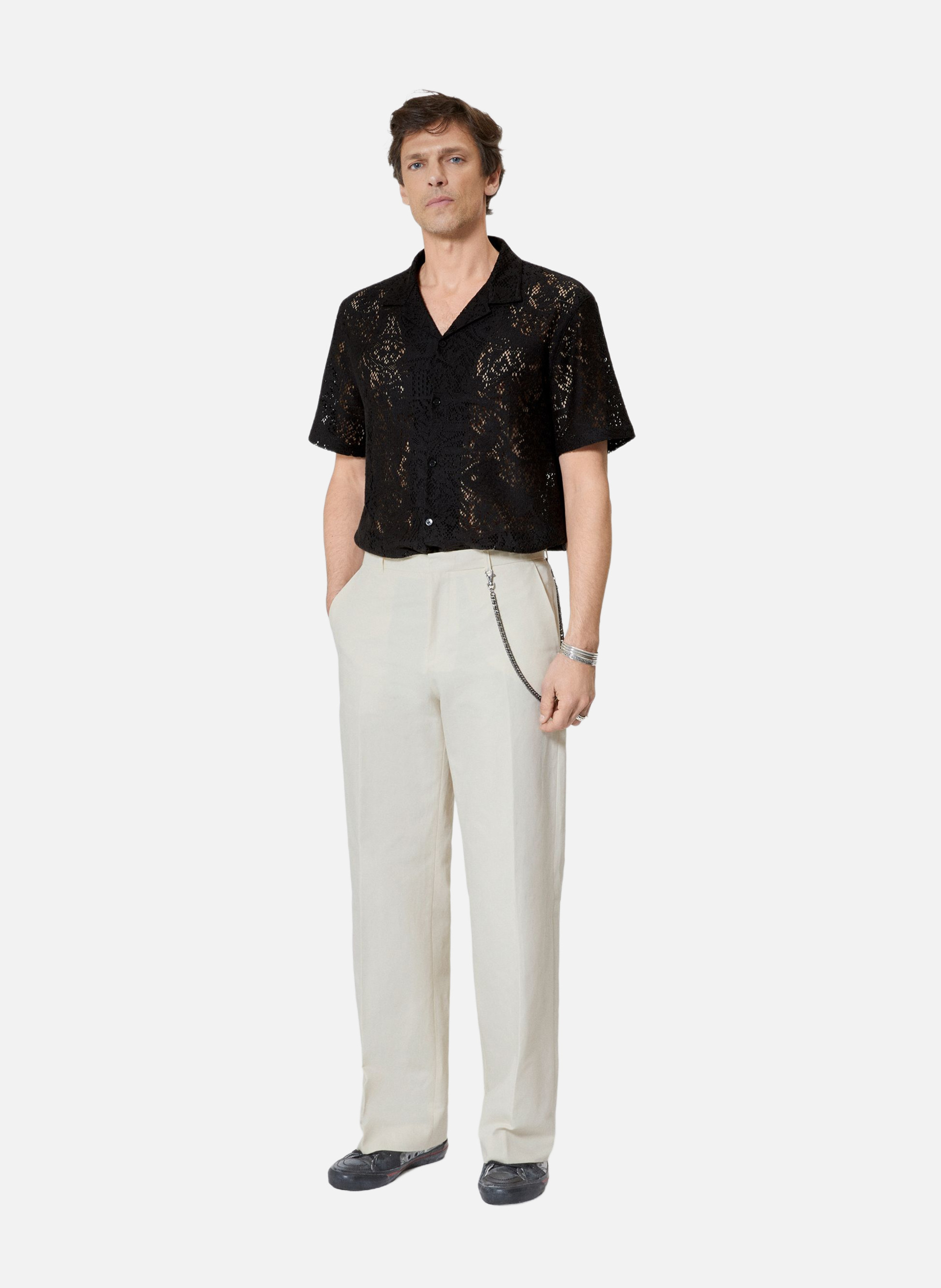 Pantalon large à chaîne THE KOOPLES Beige