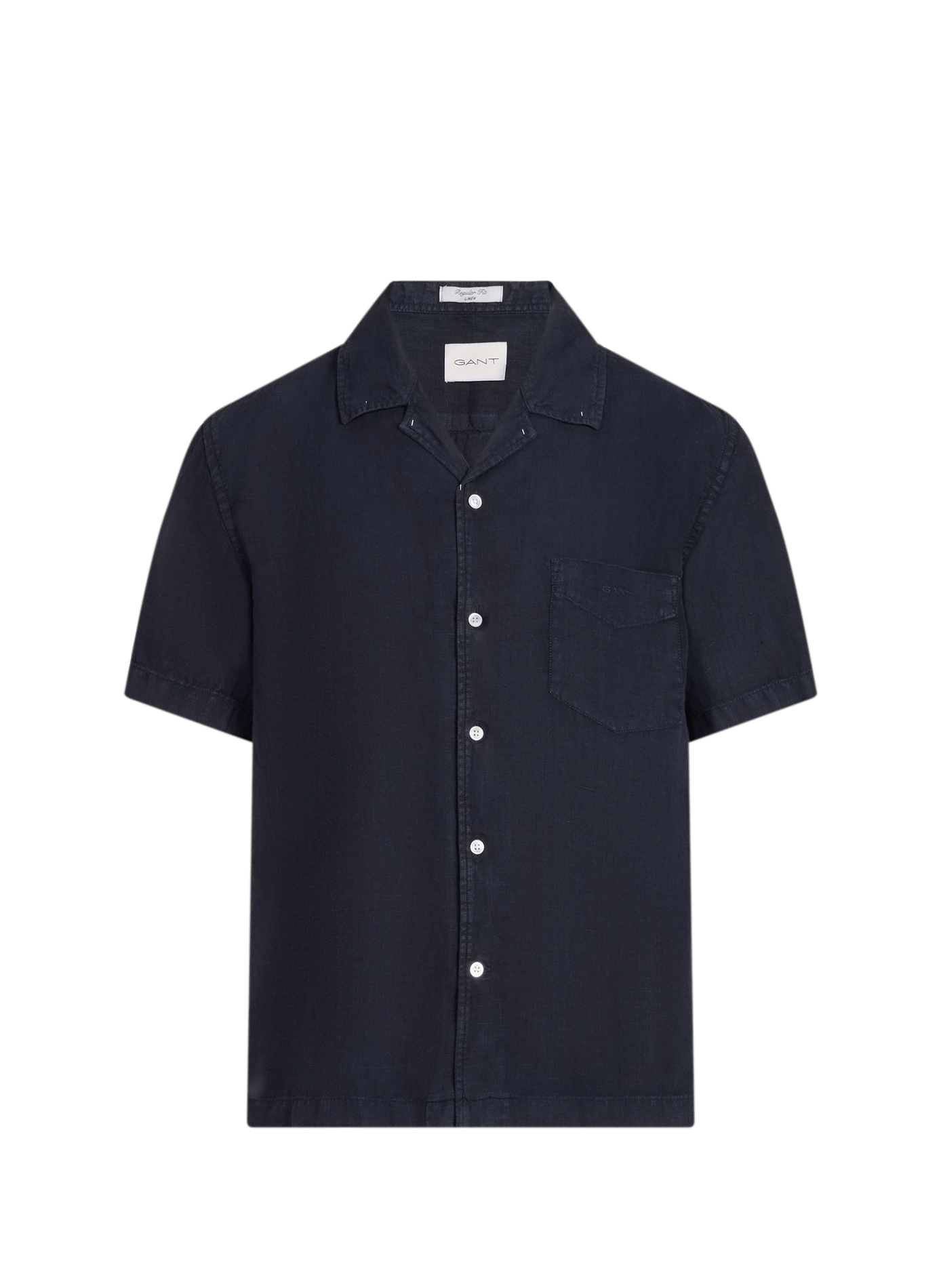 Straight shirt with short sleeves in linen GANT Blue