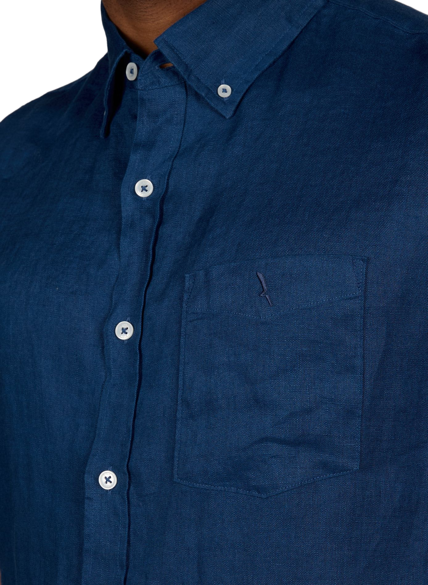 Gerade Linenbluse mit kurzen Ärmeln AIGLE Blau