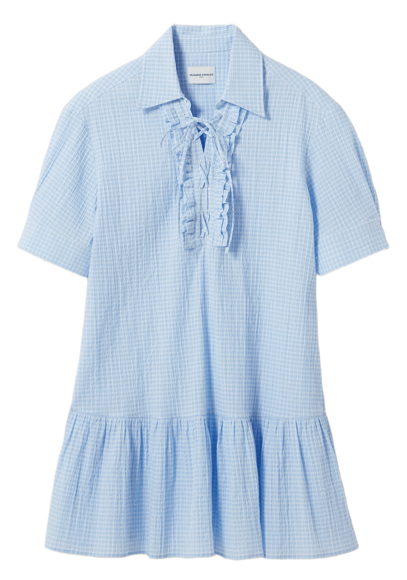 Robe curte col classique en coton mélangé imprimé CLAUDIE PIERLOT Multicolore