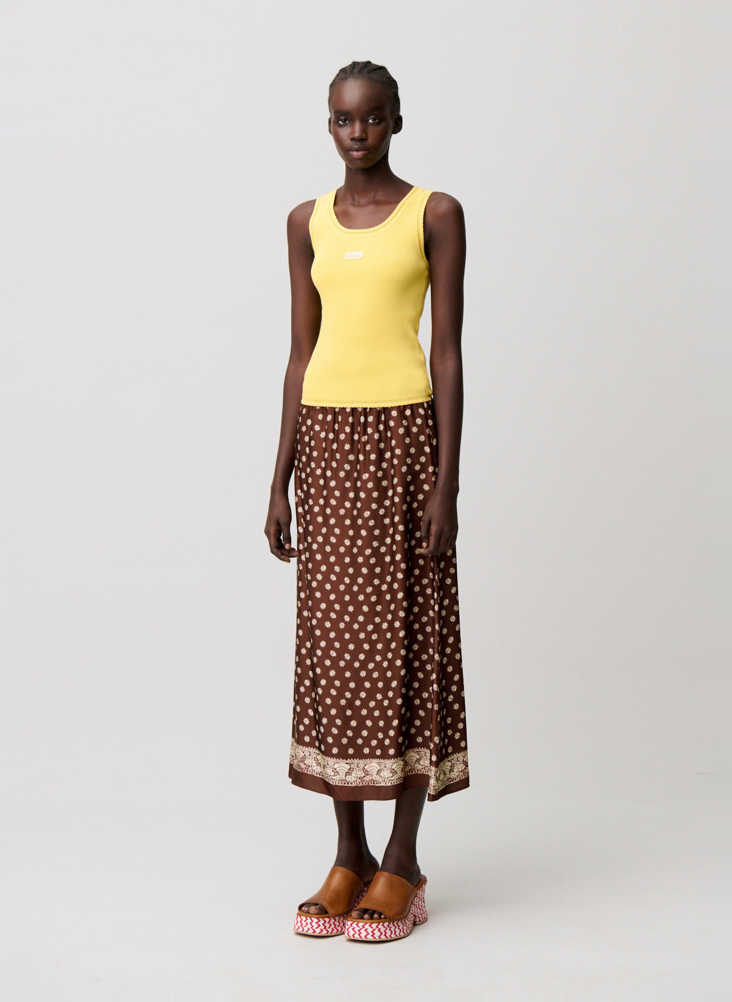 Débardeur ajusté à bords contrastés CLAUDIE PIERLOT Jaune