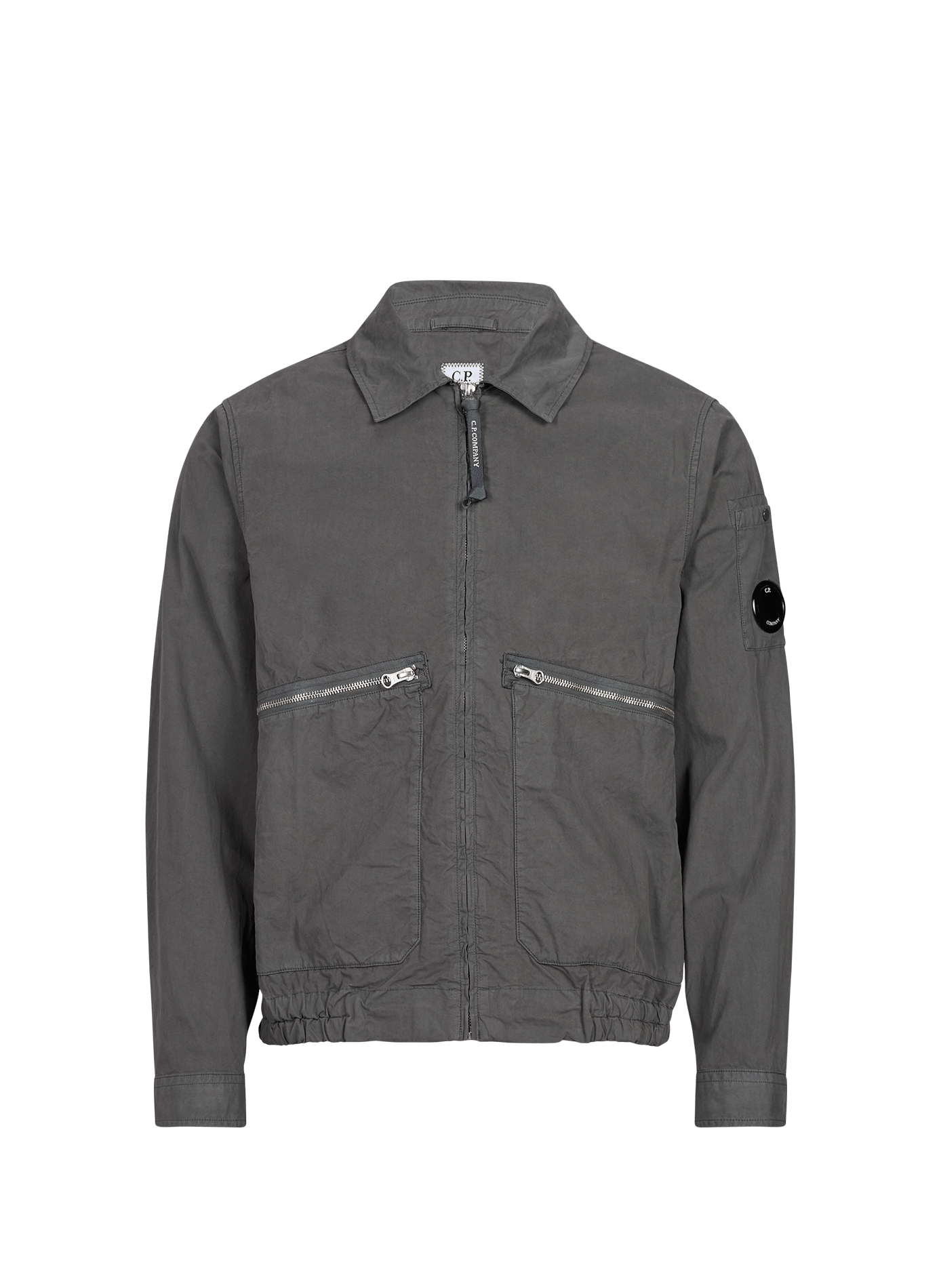 Effen jas met grote ritszakken van katoen. CP COMPANY Grijs