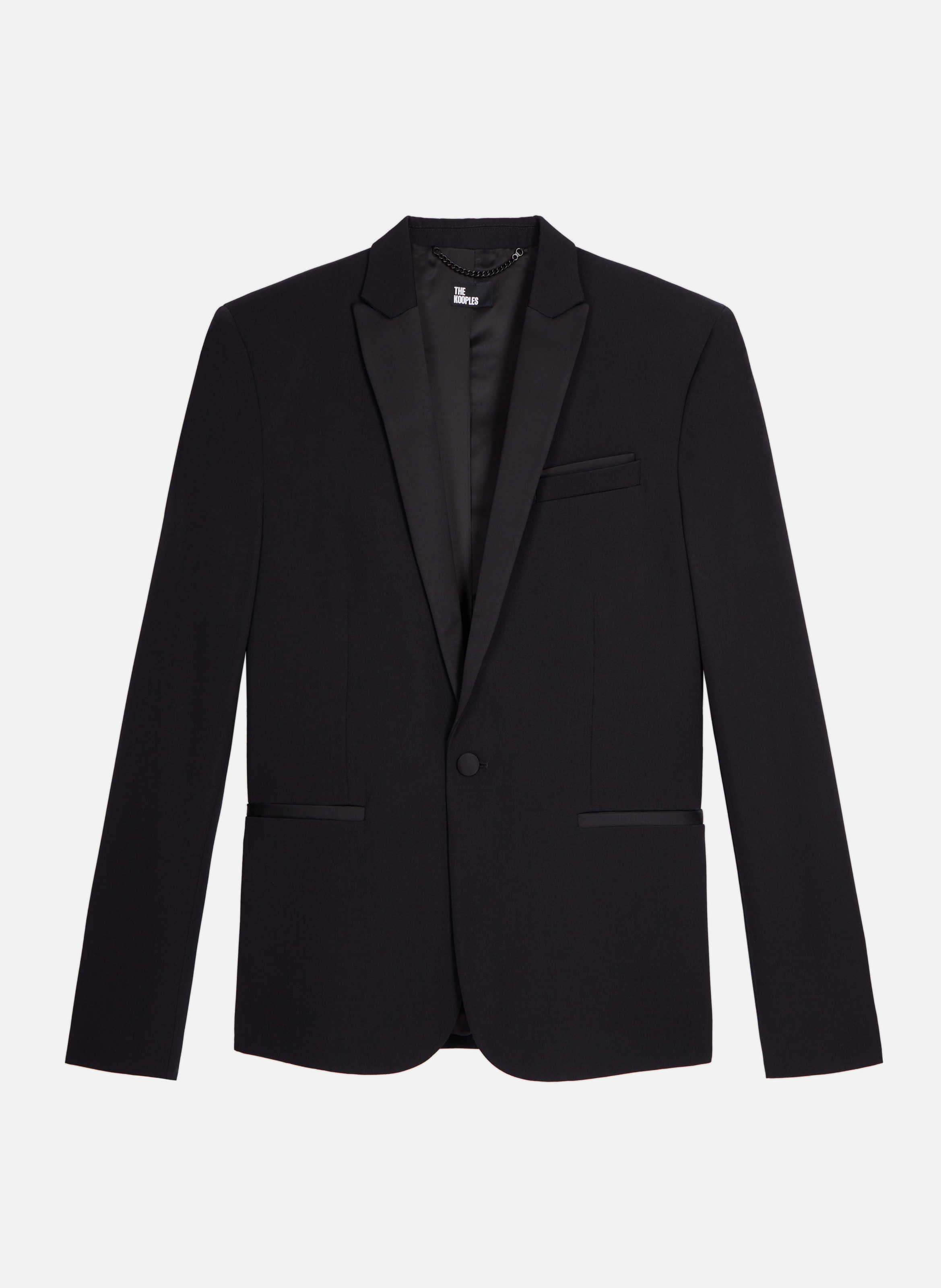 Veste de smoking avec détails en satin coupe ajustée Noir
