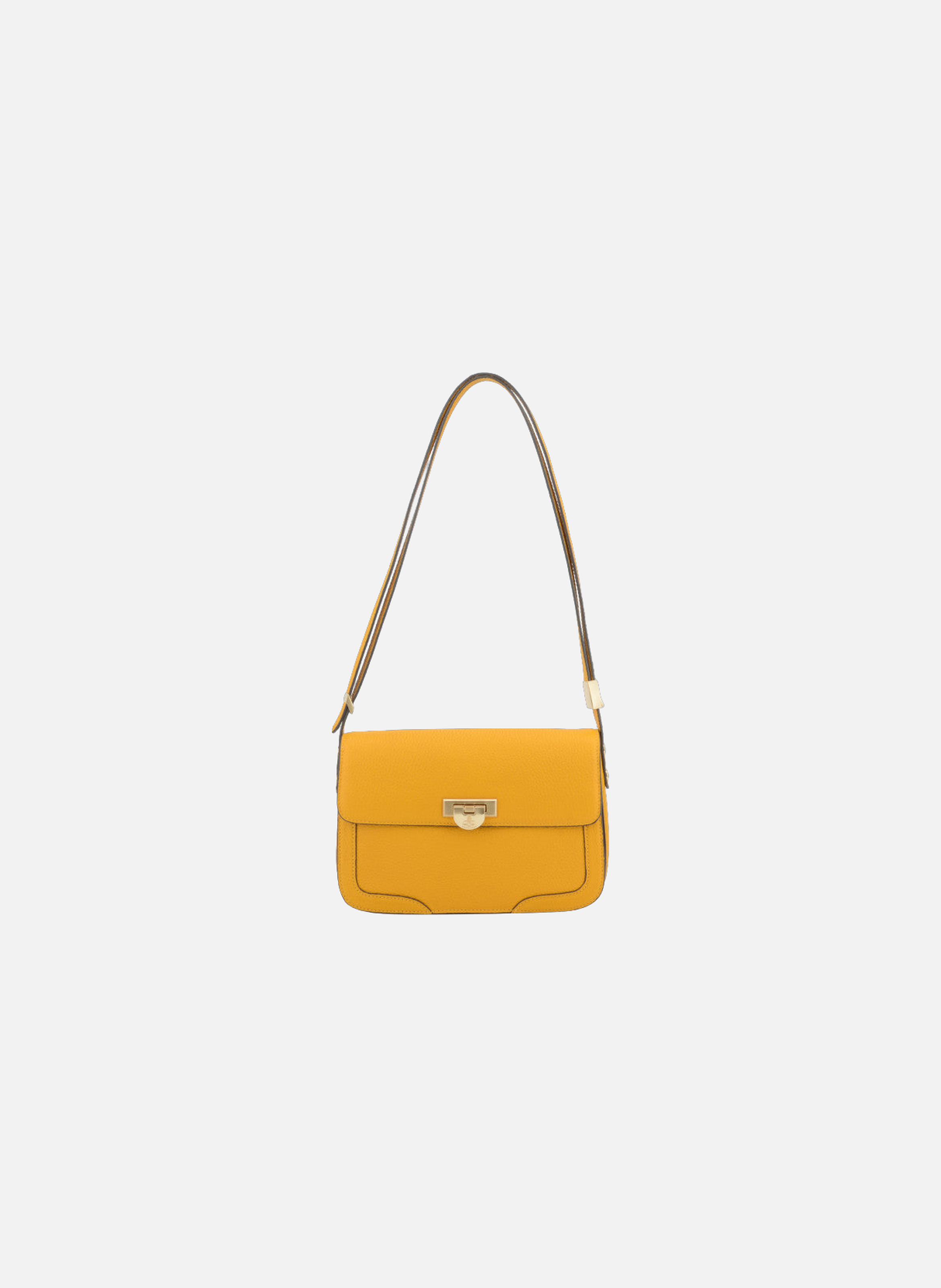 Auteuil | sac porté travers gm en cuir de vachette POURCHET Jaune