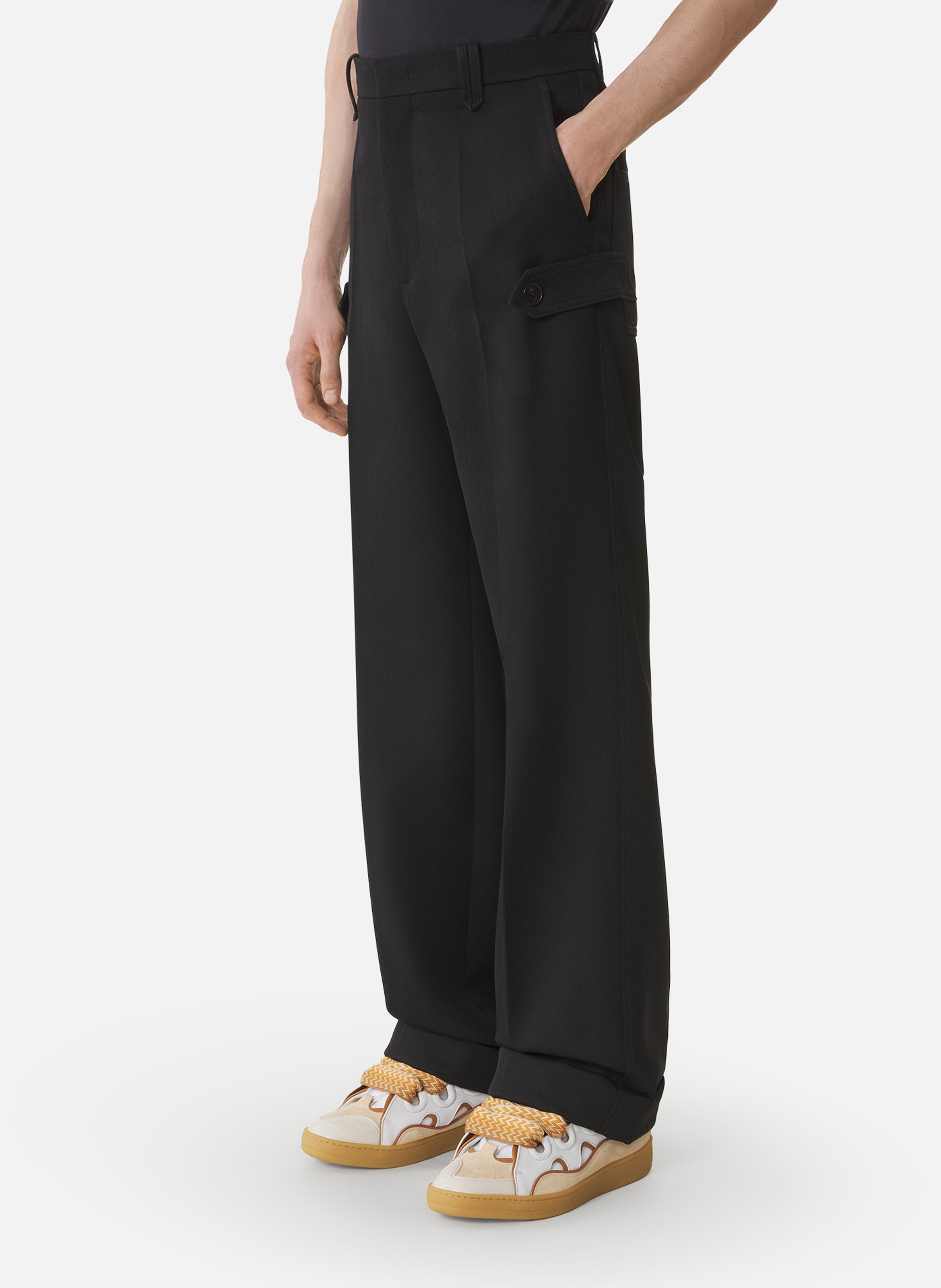 Pantalon chino en laine légère LANVIN Noir