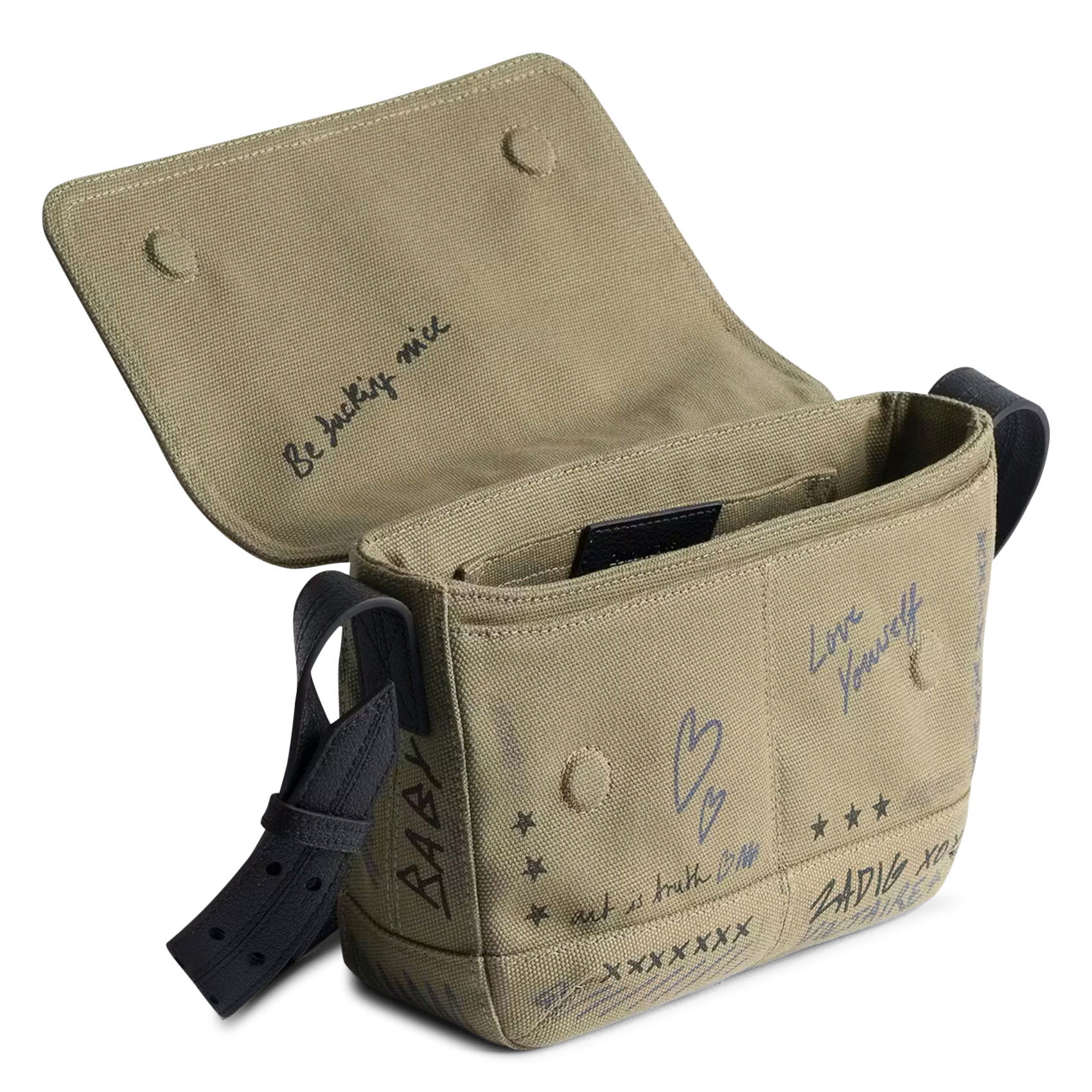 Sac bandoulière à rabat imprimé z camp ZADIG&VOLTAIRE Vert