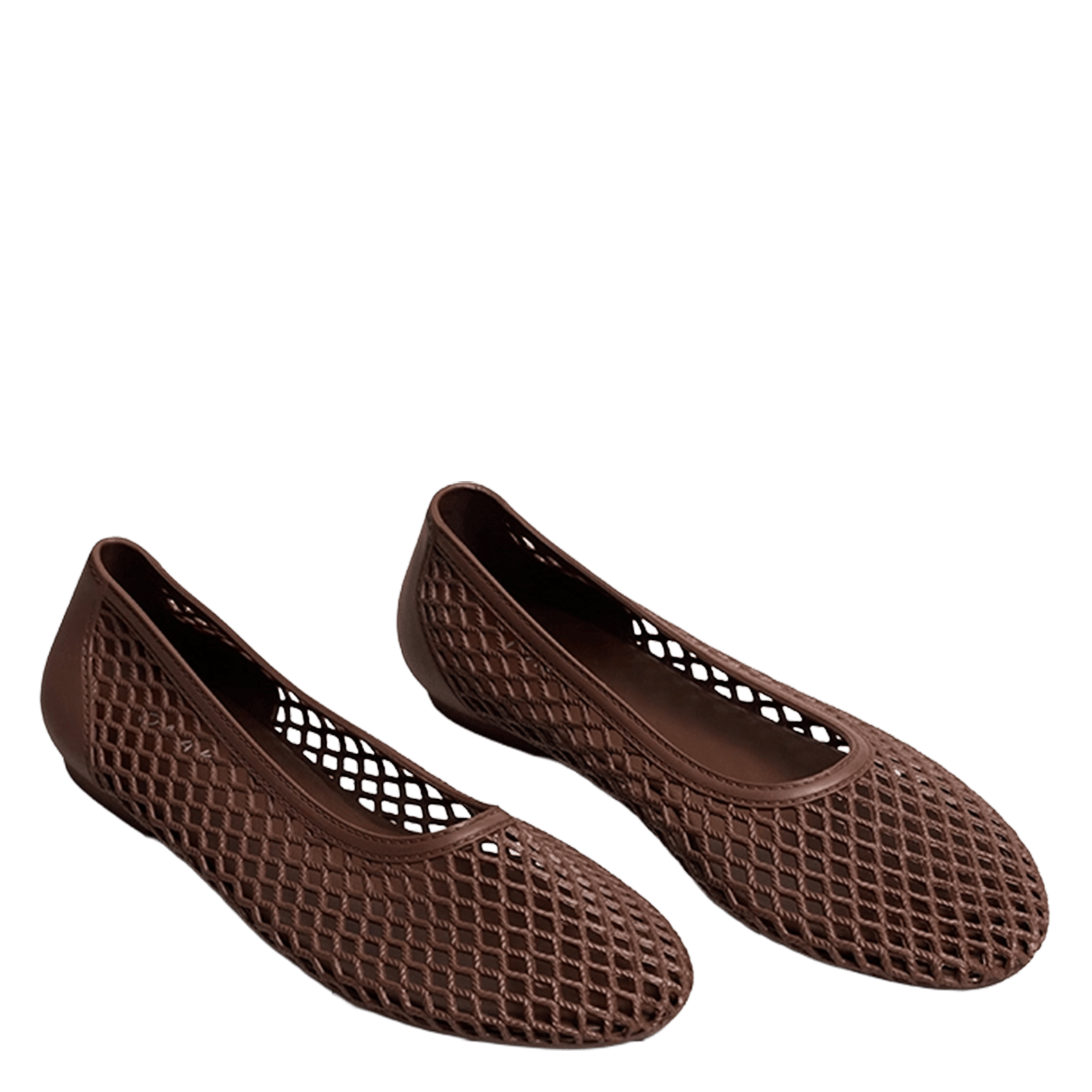 Ballerines bouts ronds résille ugo JONAK Marron