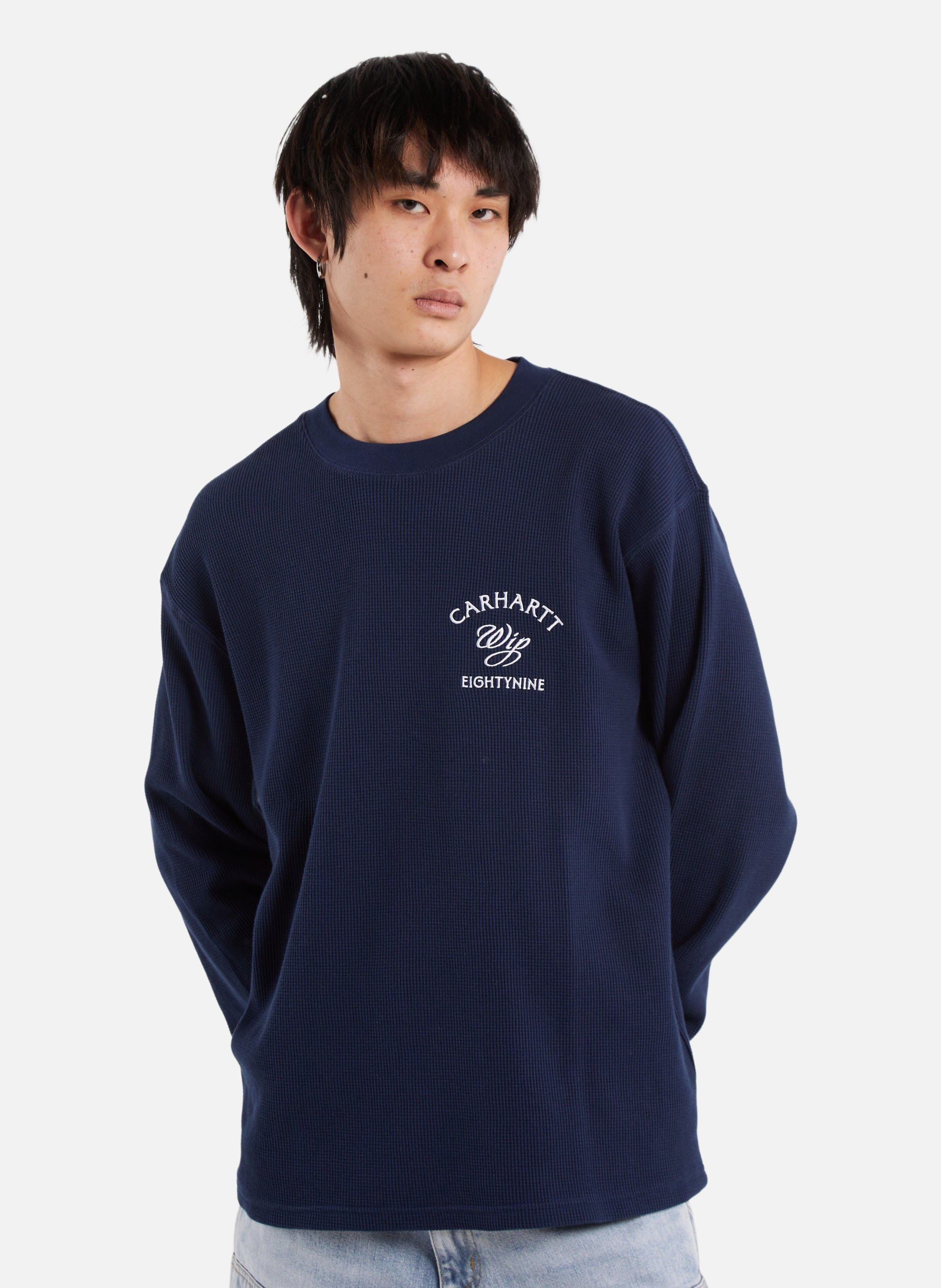 T-shirt l/s eightynine waffle t-shirt | Bleu CARHARTT WIP Homme