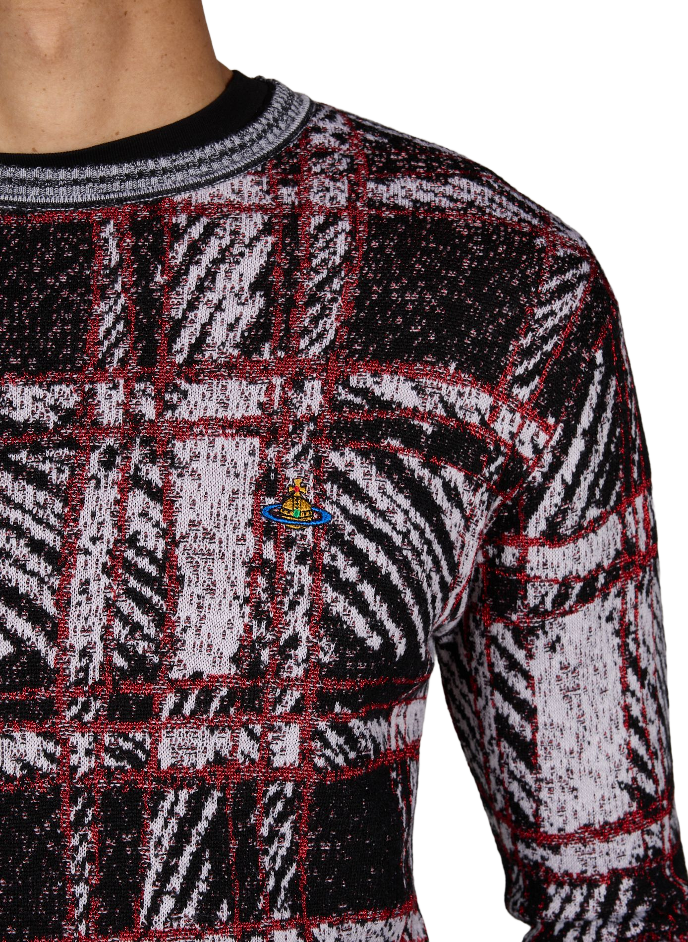 Mixed Wool Scribble Check Pullover VIVIENNE WESTWOOD Multicolour