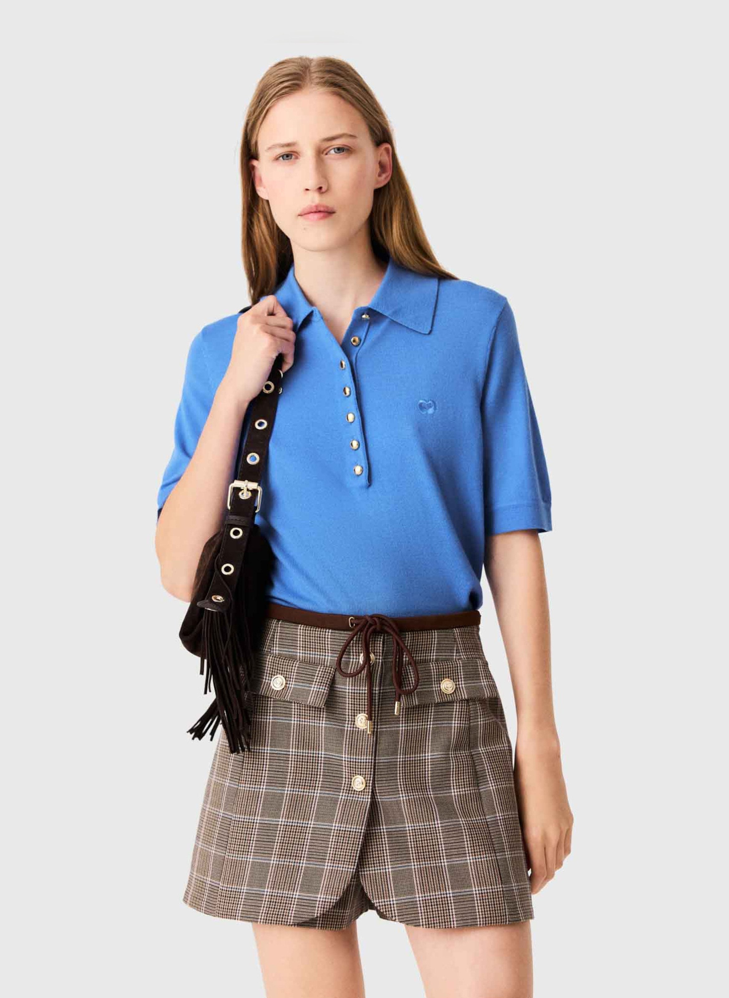 Short tailleur effet jupe à motifs MAJE Marron