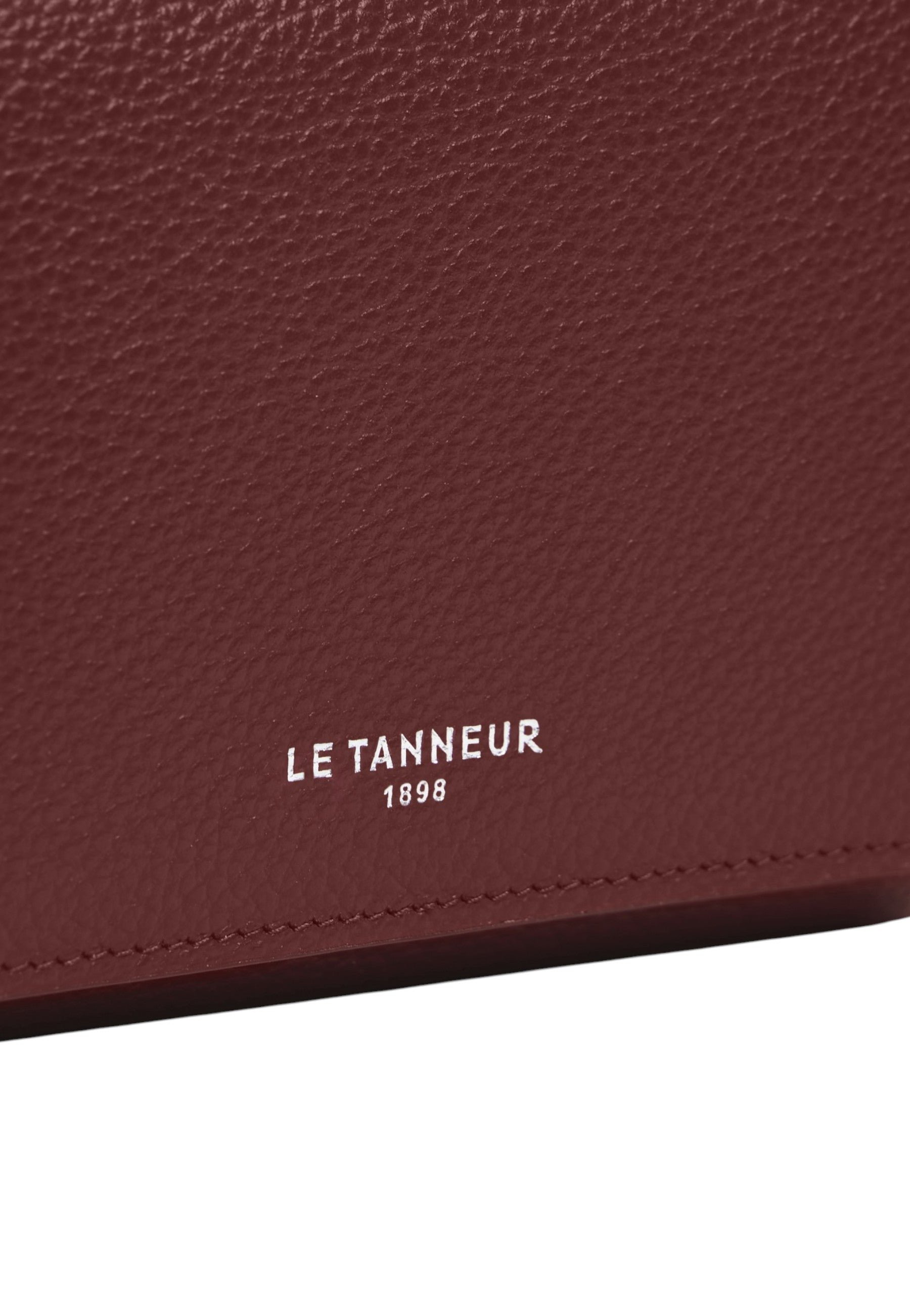 Portefeuille moyen modèle à rabat louison en cuir grainé LE TANNEUR Rouge