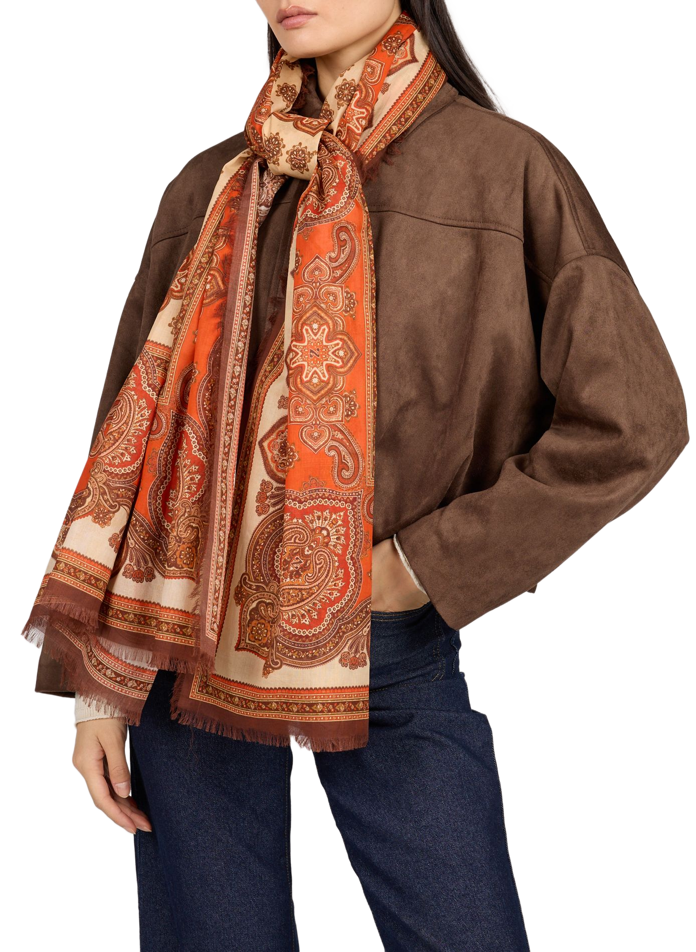 Printed cotton sarong ZIMMERMANN Orange