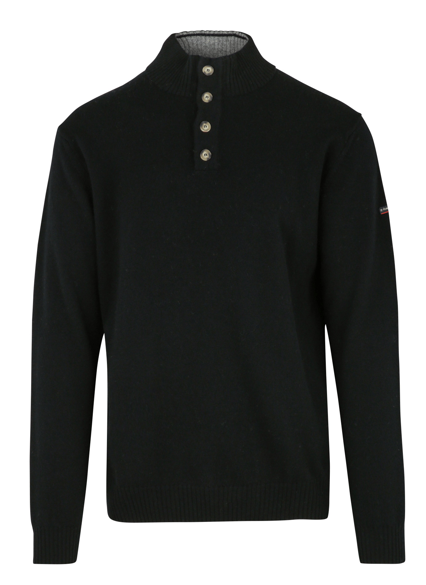 Pull droit col montant en laine ARMOR-LUX Noir