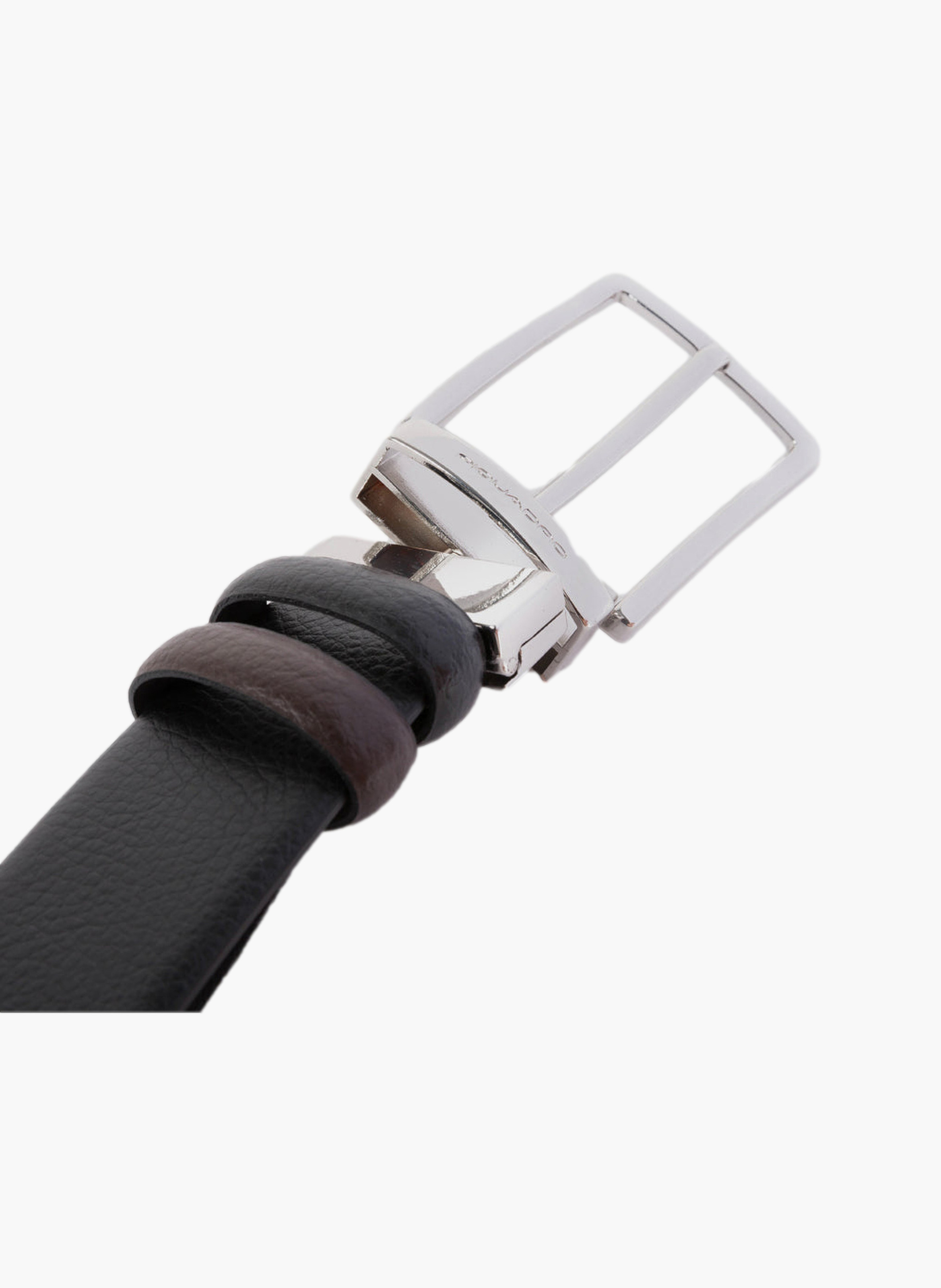 Reversible leather belt with prong buckle PIQUADRO Black