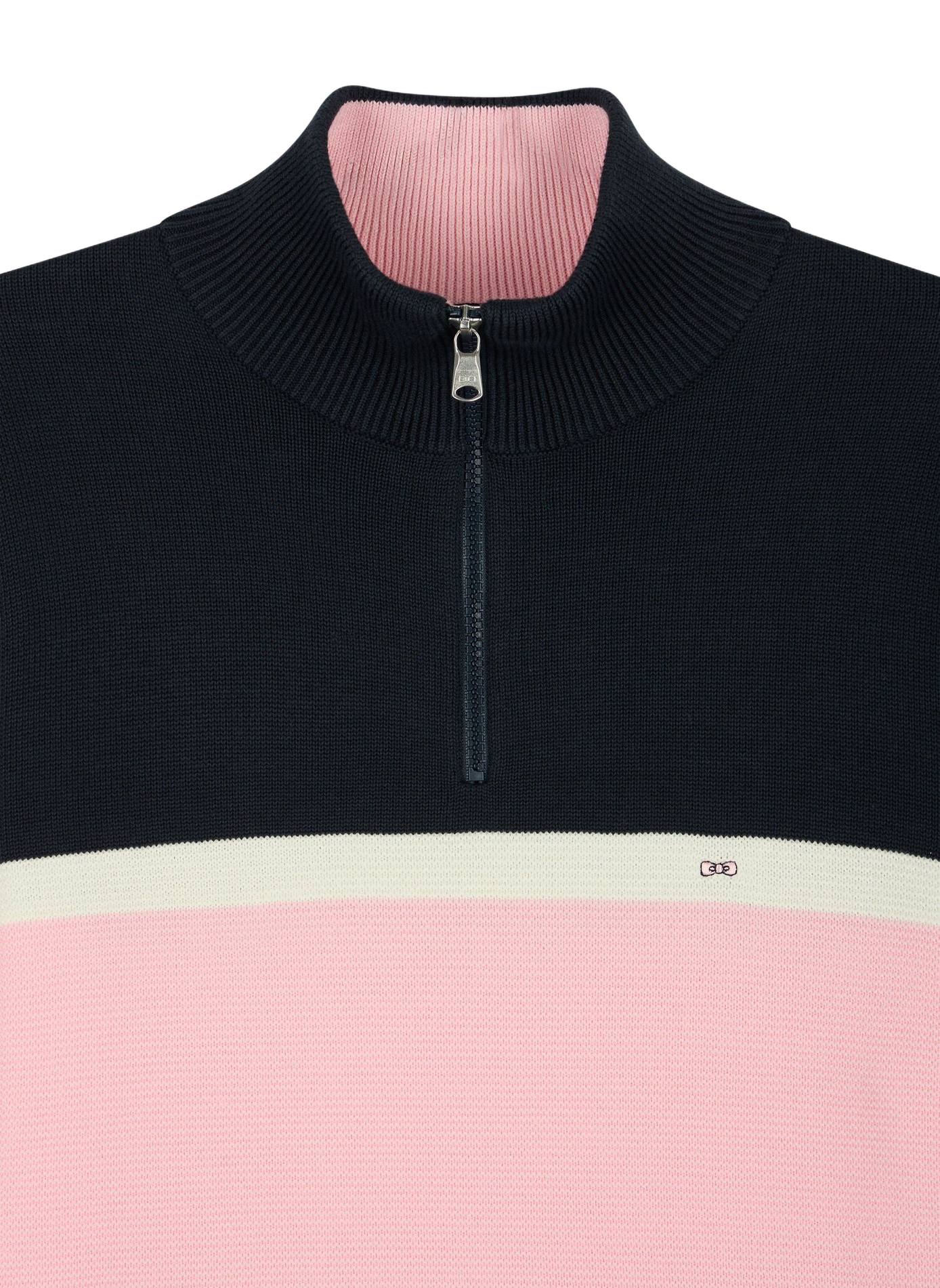 Pull col camionneur rayé en coton EDEN PARK Blue