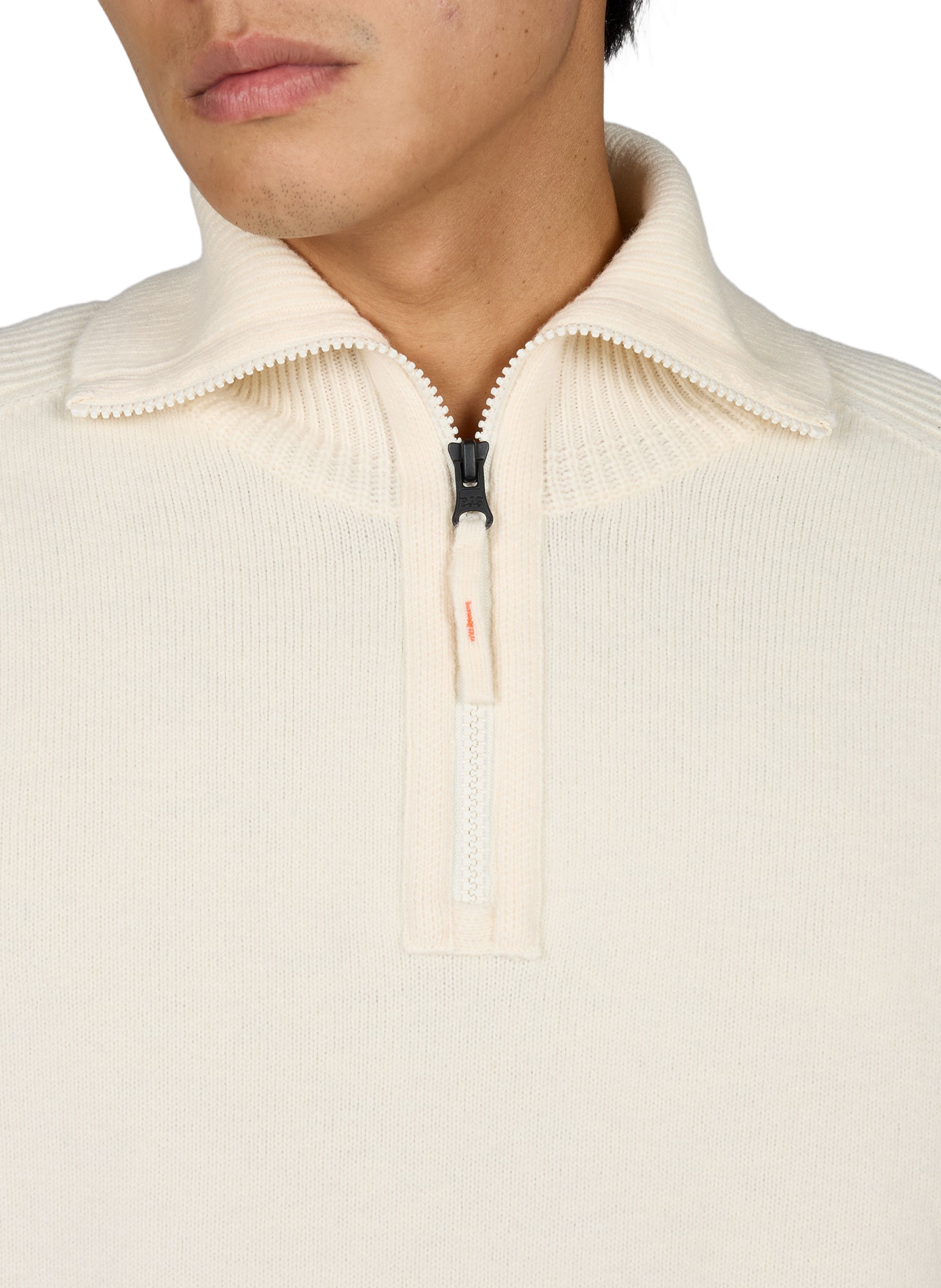 Pull droit à col montant zippé en laine mélangée PARAJUMPERS Beige