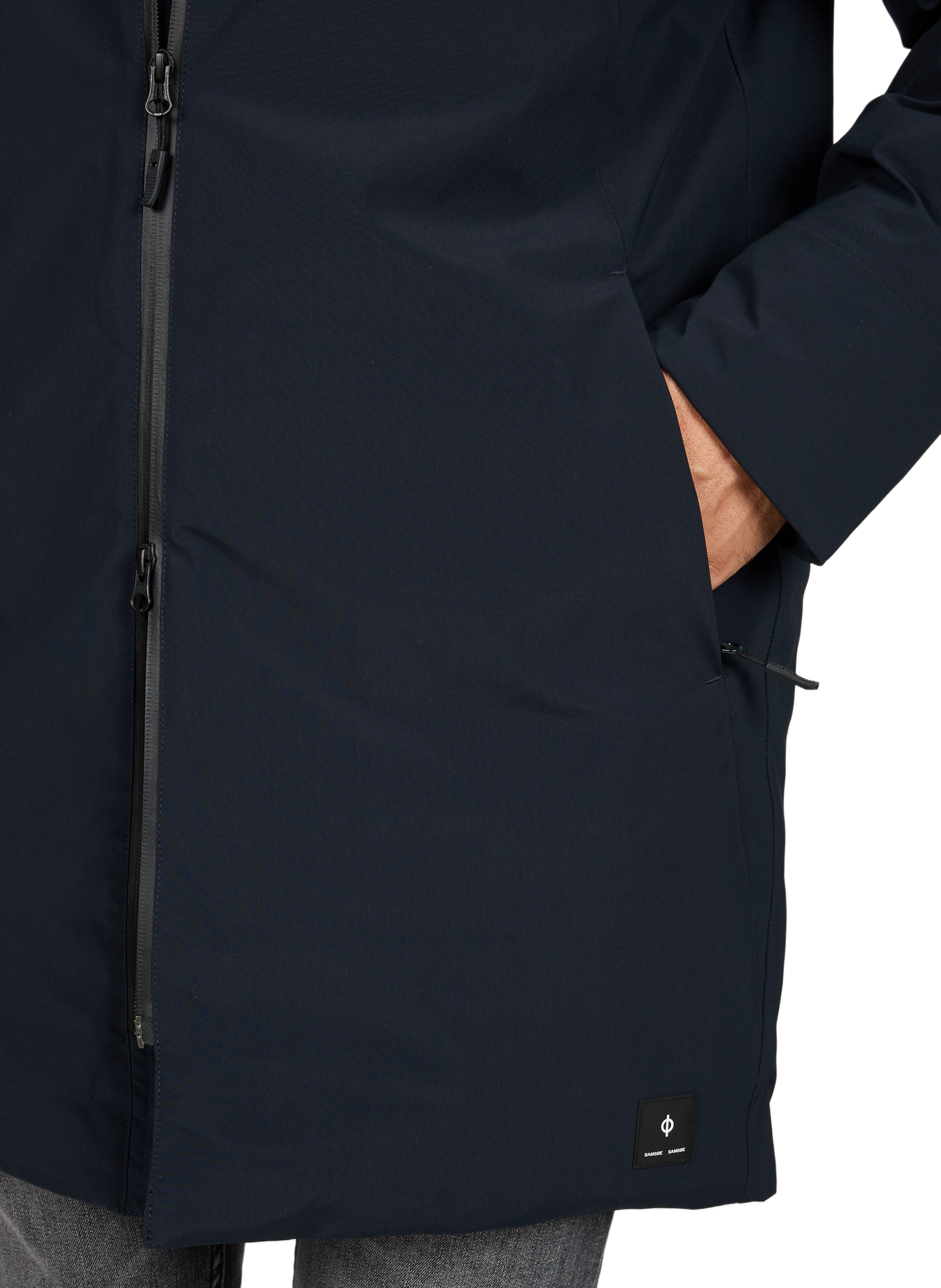 Straight hooded parka SAMSOE SAMSOE Blue