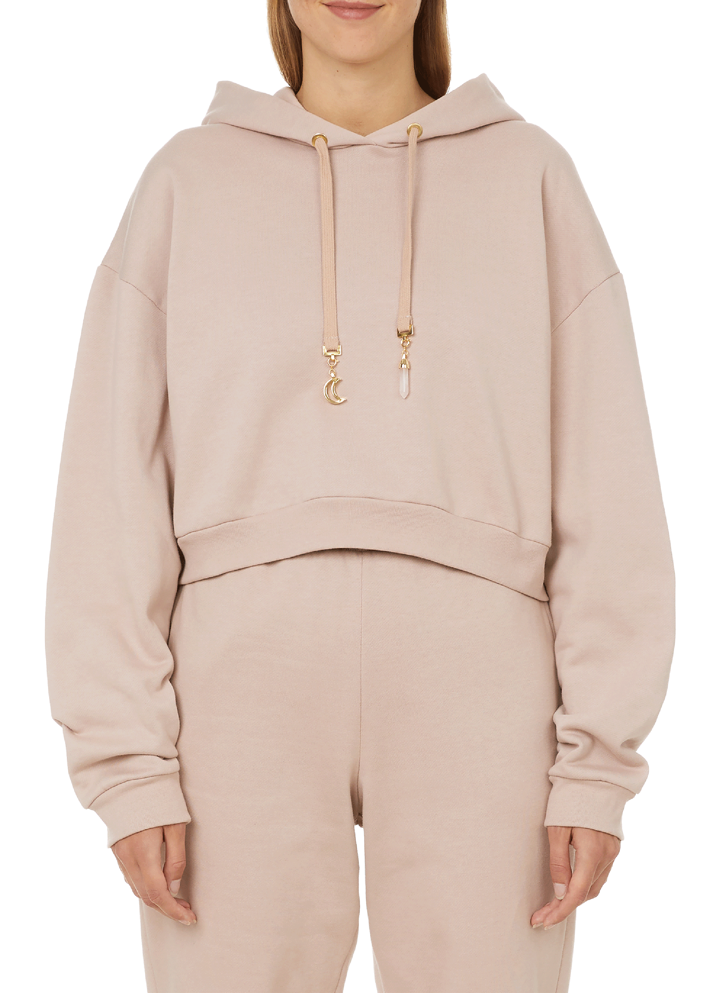 Bio-Baumwoll-Crop-Hoodie THE SOCIAL SUNDAY Rosa