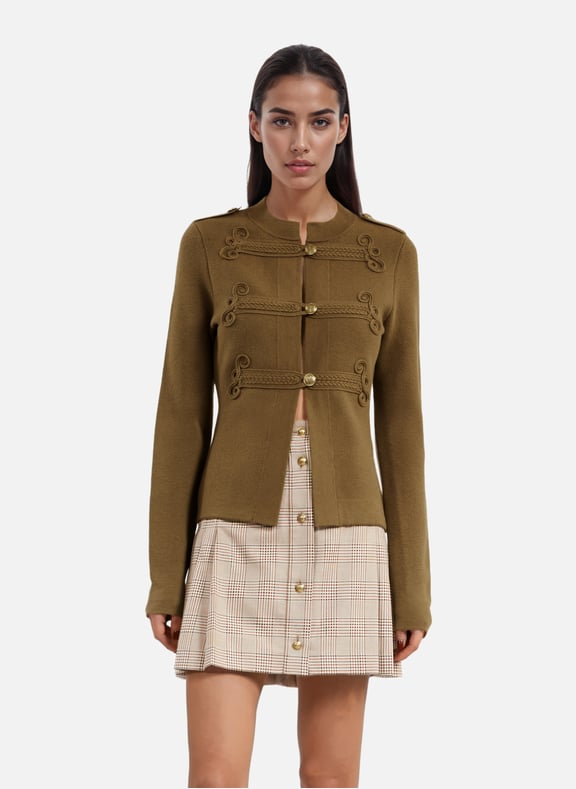 Cardigan en laine style officier Vert by THE KOOPLES THE KOOPLES Cardigan en laine style officier Vert