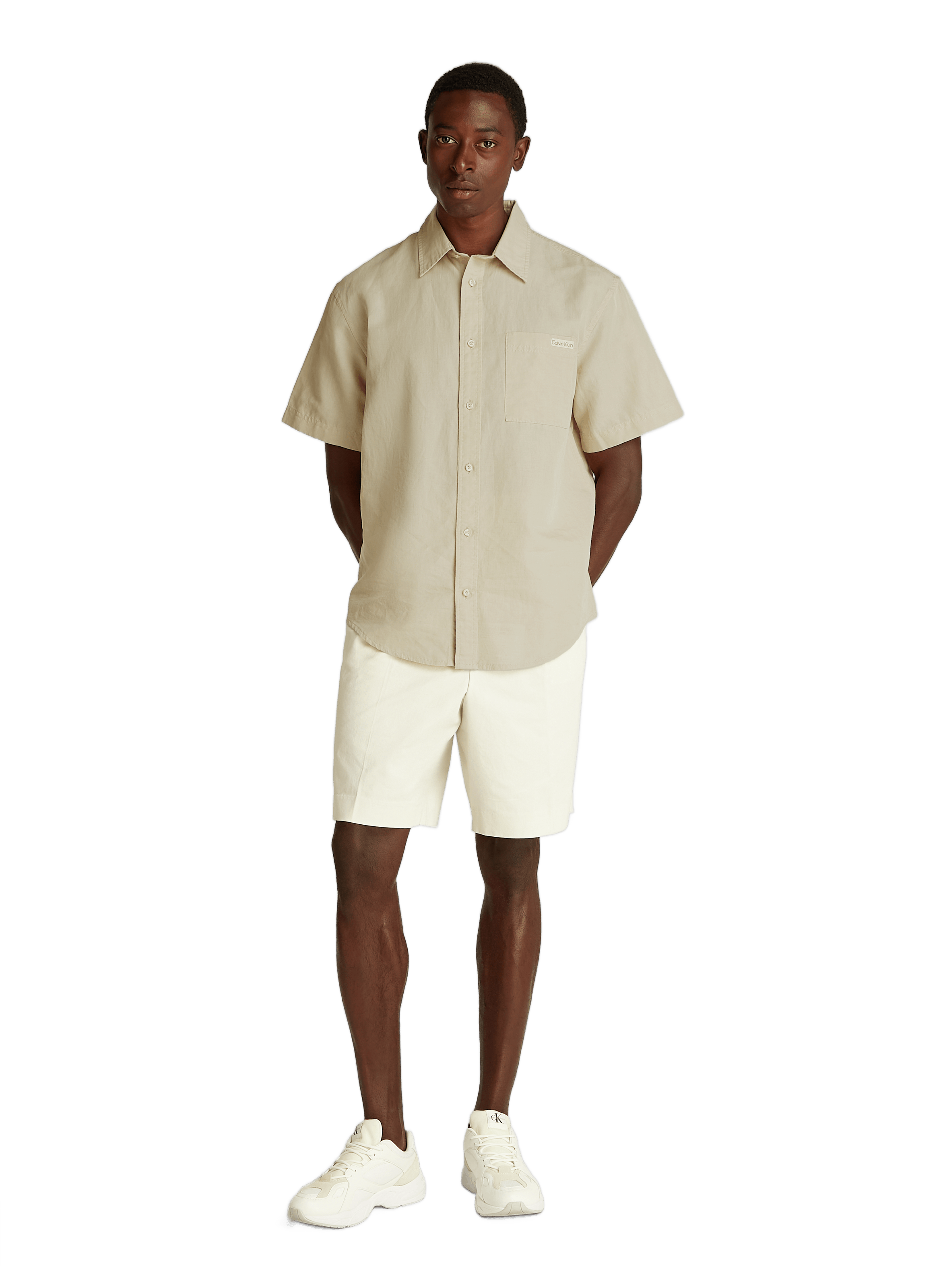 Linen and cotton shirt CALVIN KLEIN Beige