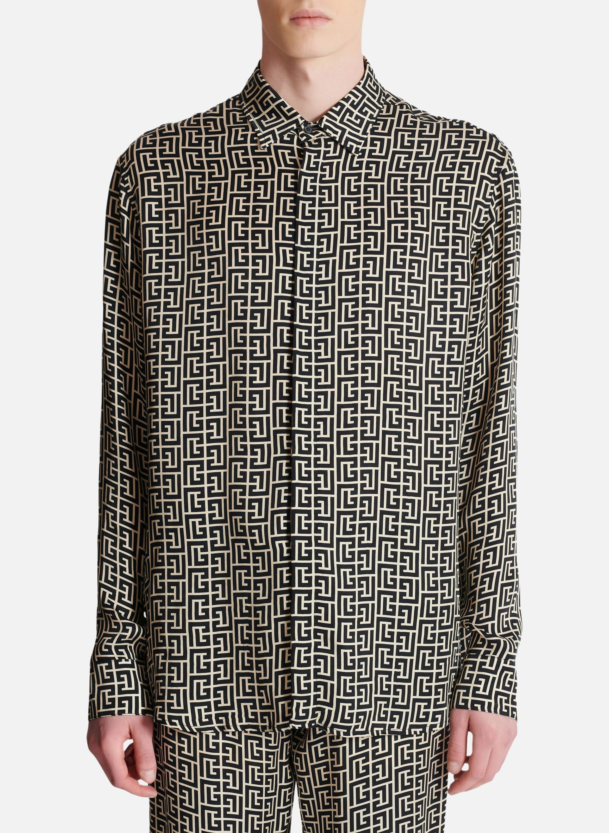 Chemise fluide monogrammée BALMAIN Noir