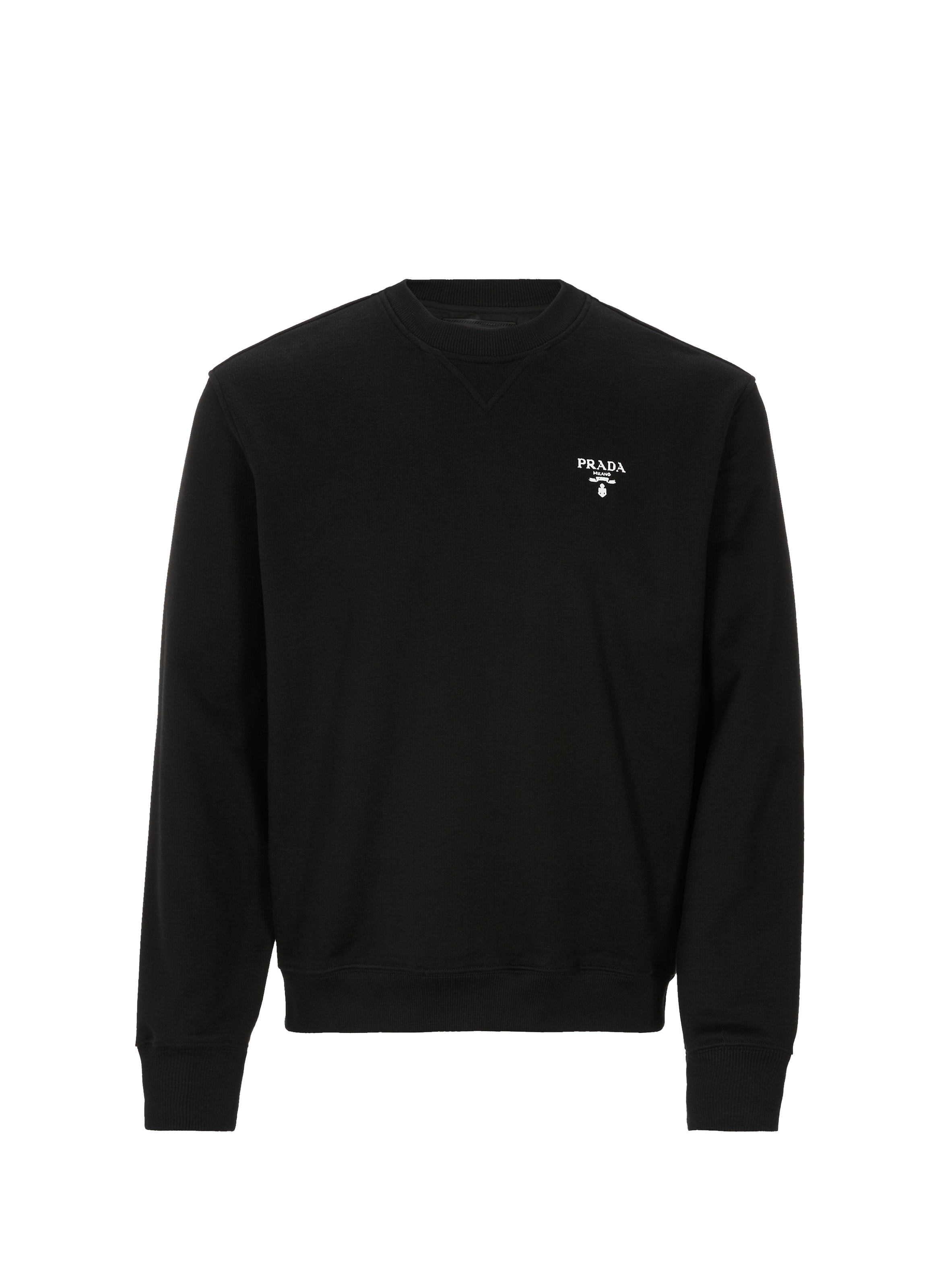 Cotton logo sweatshirt PRADA Black