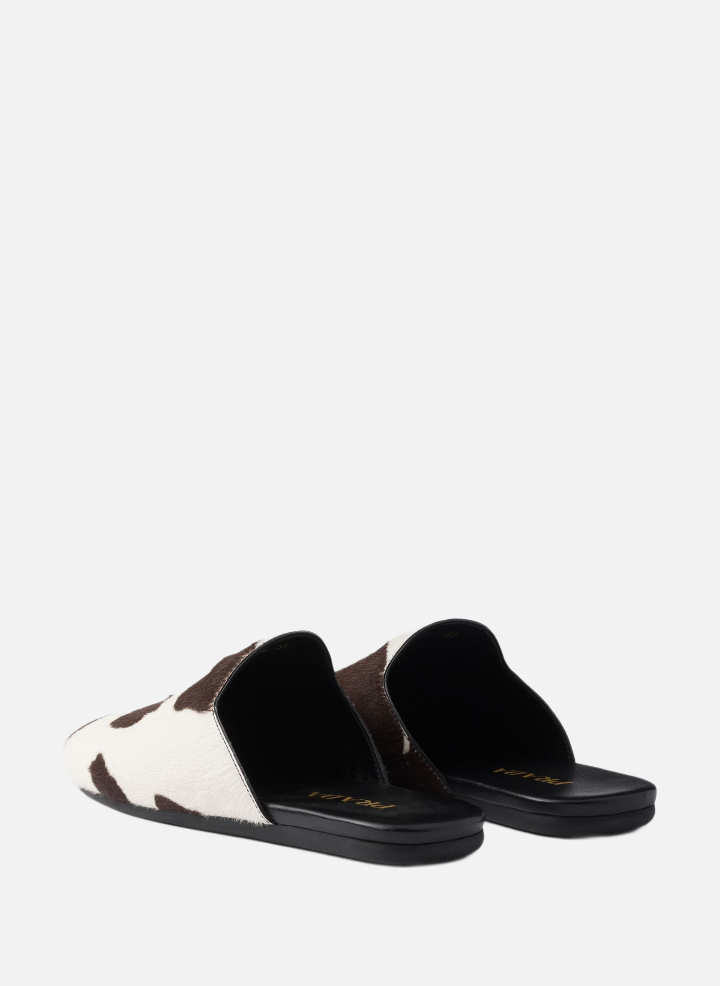 Mules en cuir imprimé Blanc