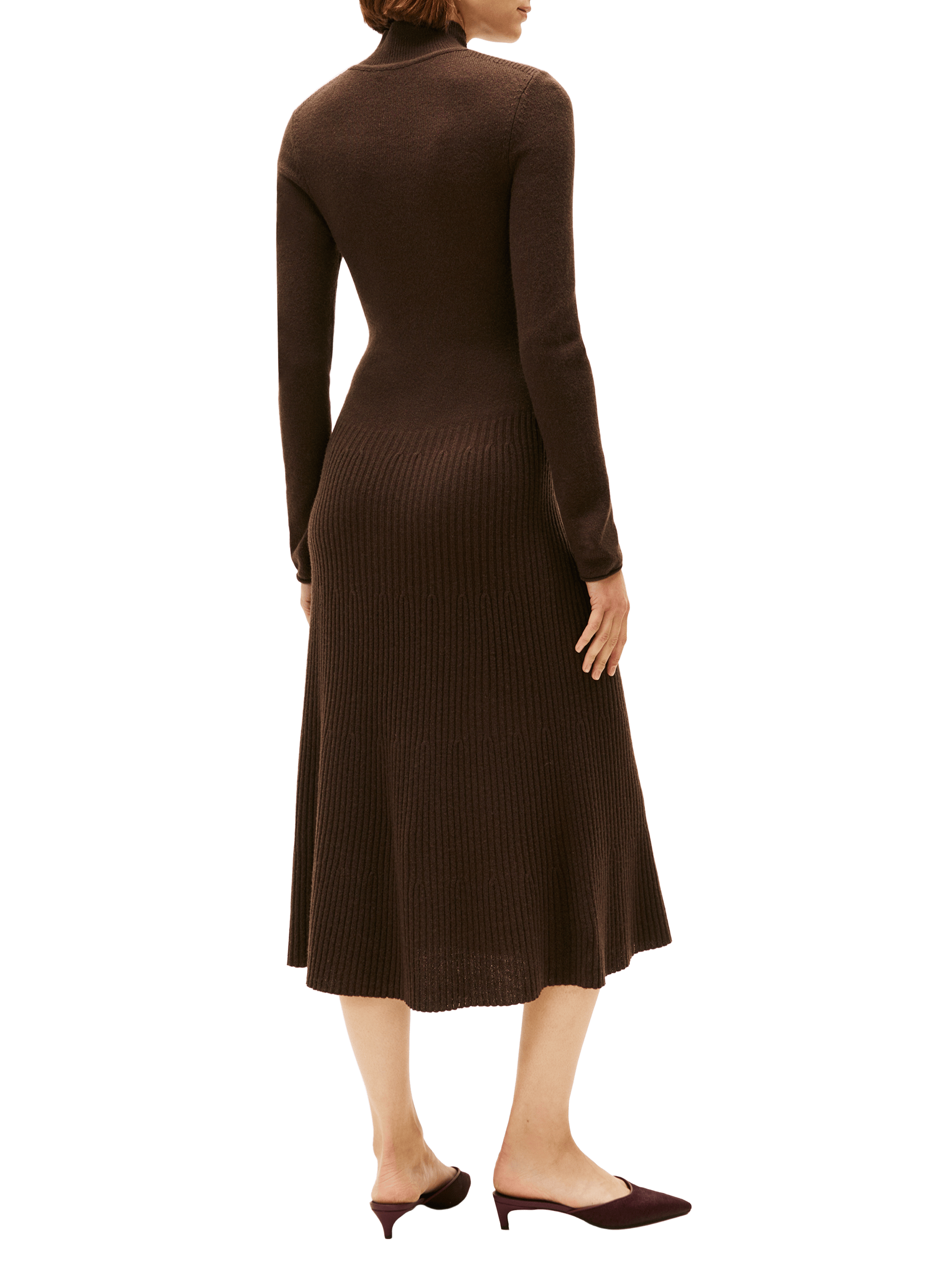 Midi wool dress with high neck TOMMY HILFIGER Multicolour