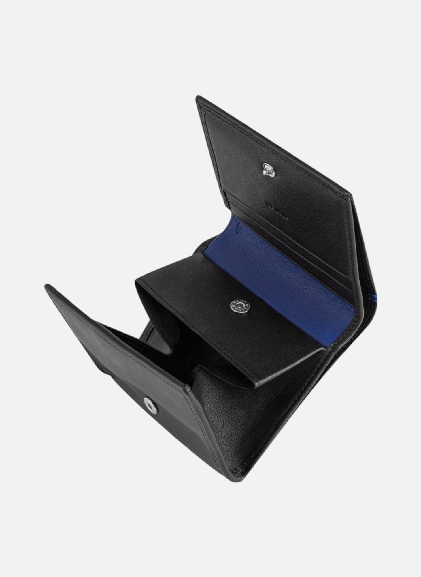 Porte monnaie boite avec poche billets martin en cuir lisse Noir