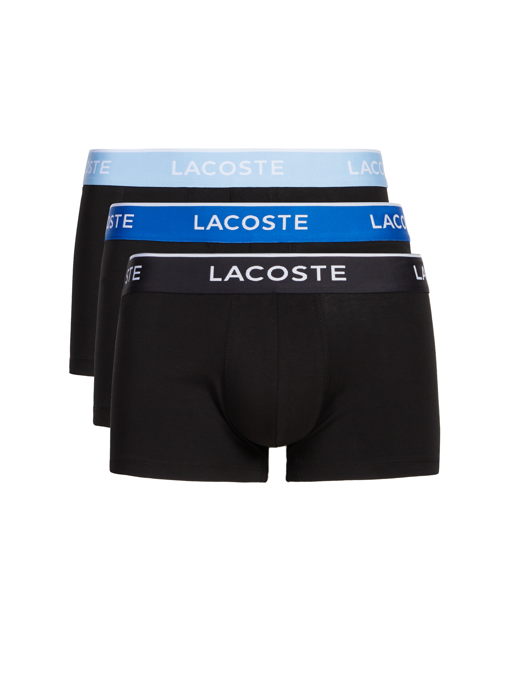 LACOSTE Lot de 3 boxers en coton mélangé Noir