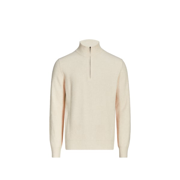 Pull côtelé à col zippé
