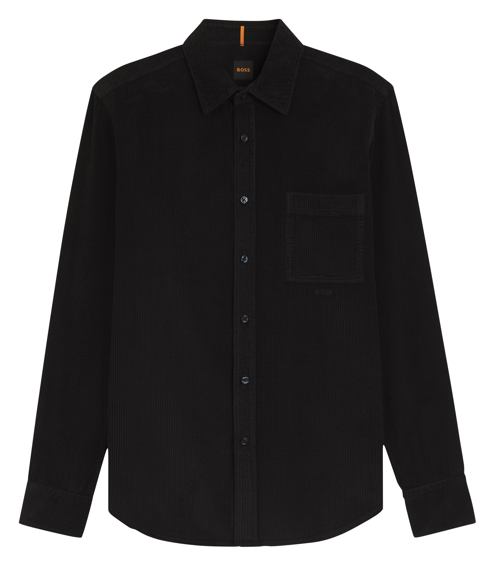 Chemise col classique en coton BOSS Noir