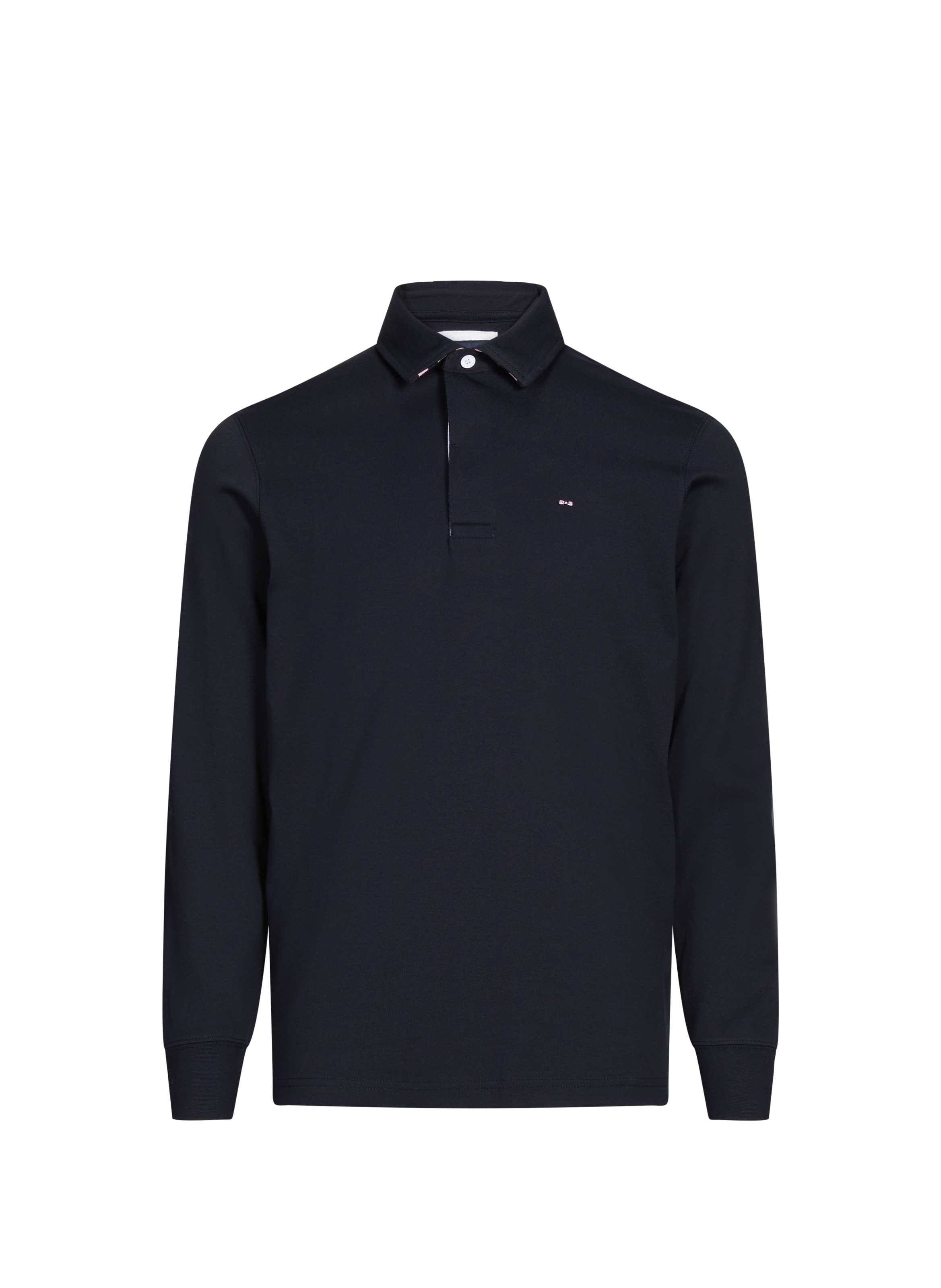 Long-sleeve cotton Polo shirt EDEN PARK Blue