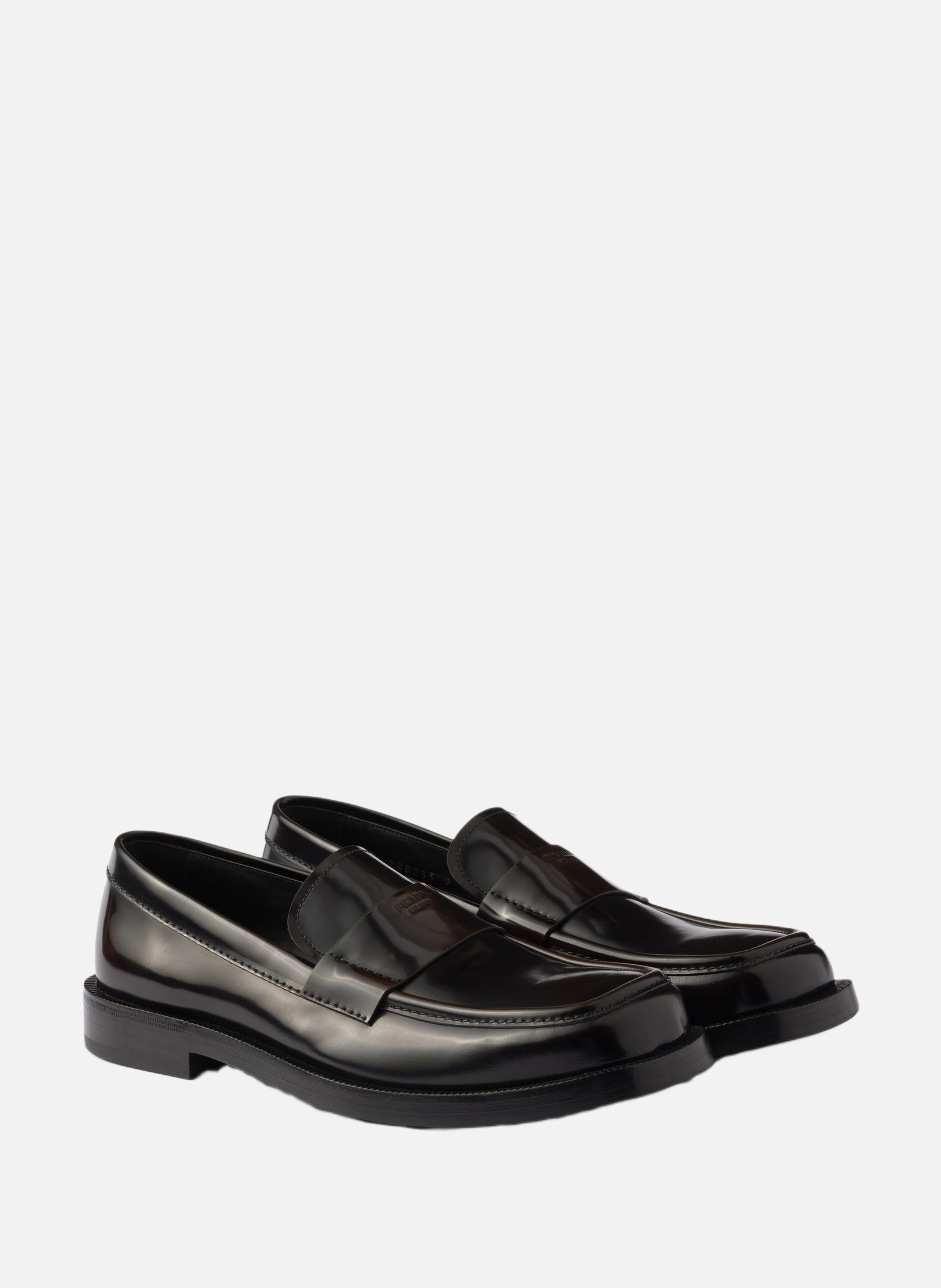 Mocassins en cuir brossé PRADA Marron