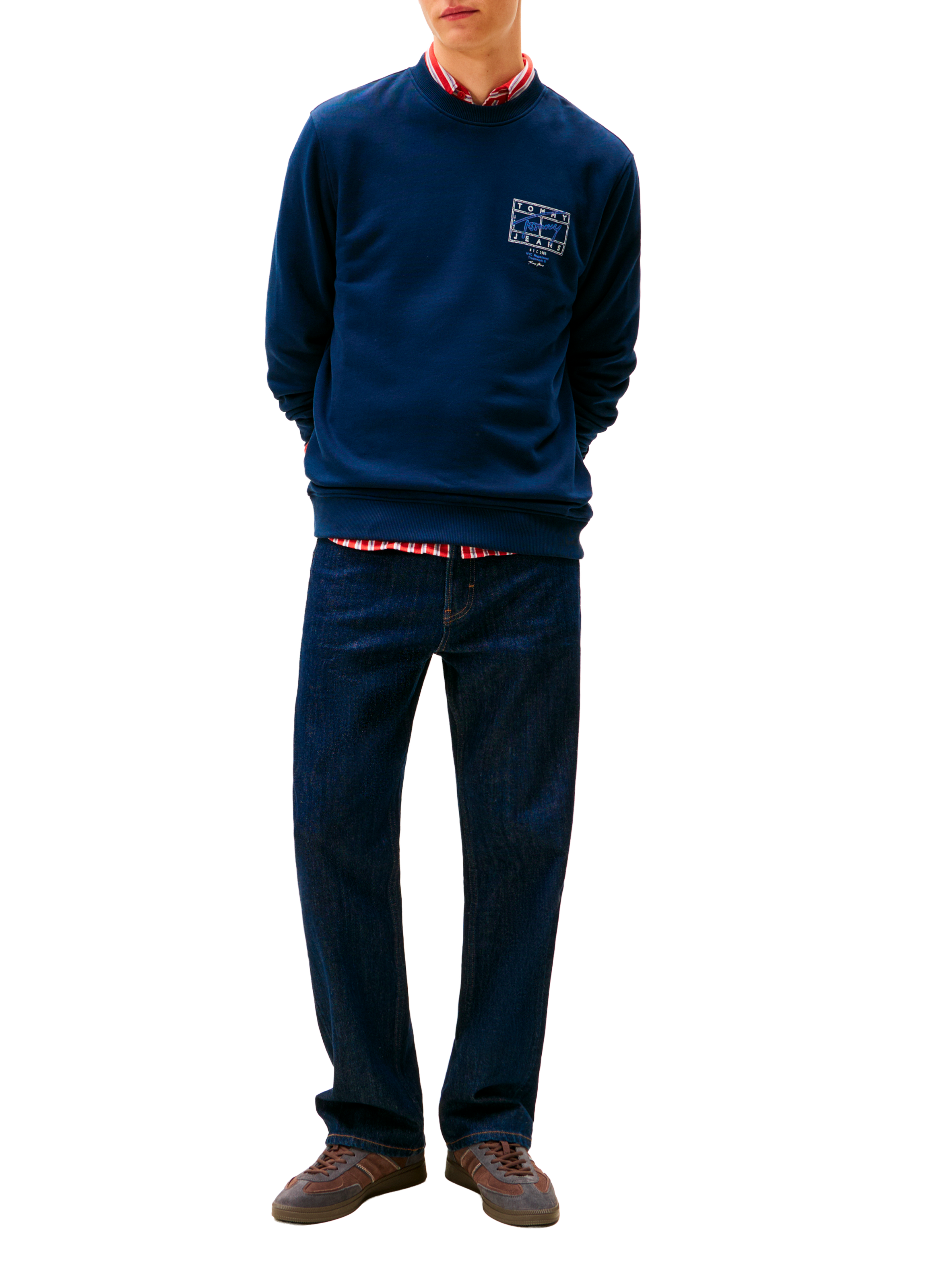 Round neck sweatshirt with patterns TOMMY HILFIGER Blue