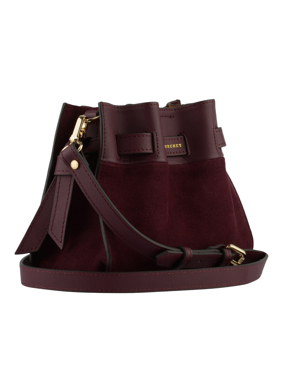 Blossom daim | sac porté travers pm POURCHET Rouge