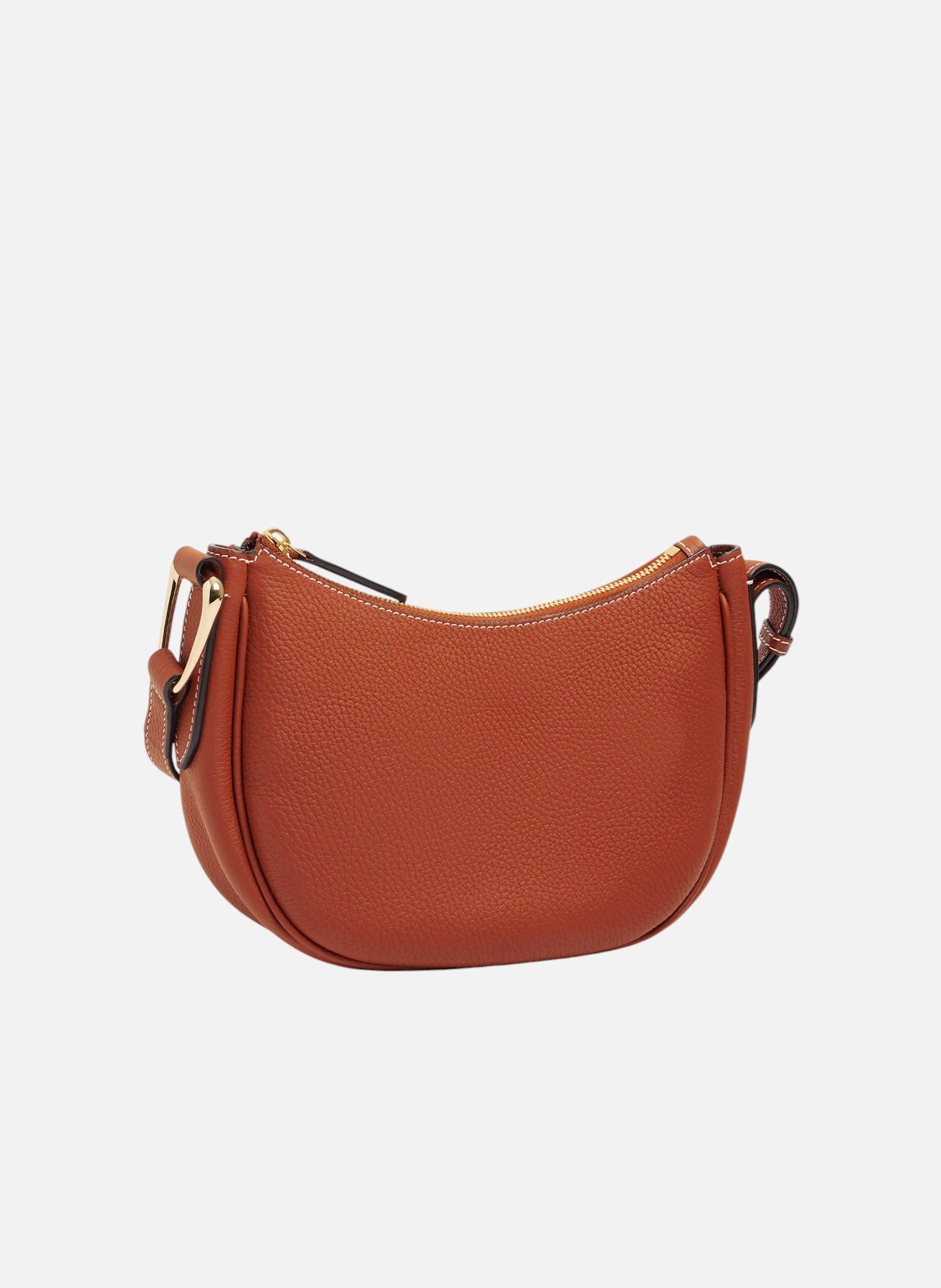Petit sac bandoulière madeleine en cuir de taurillon grainé LE TANNEUR Marron