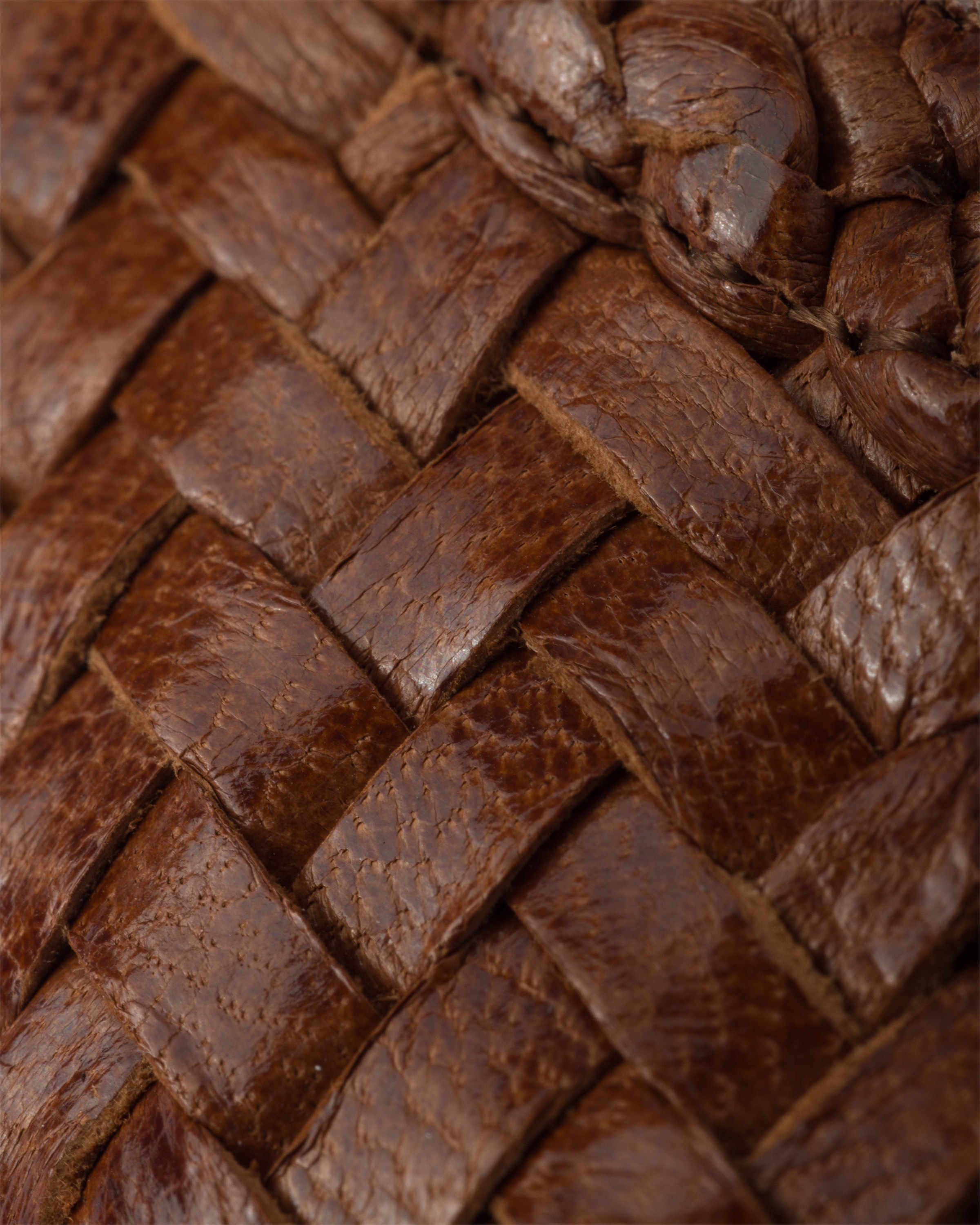 Ballerines en cuir tissé PRADA Marron