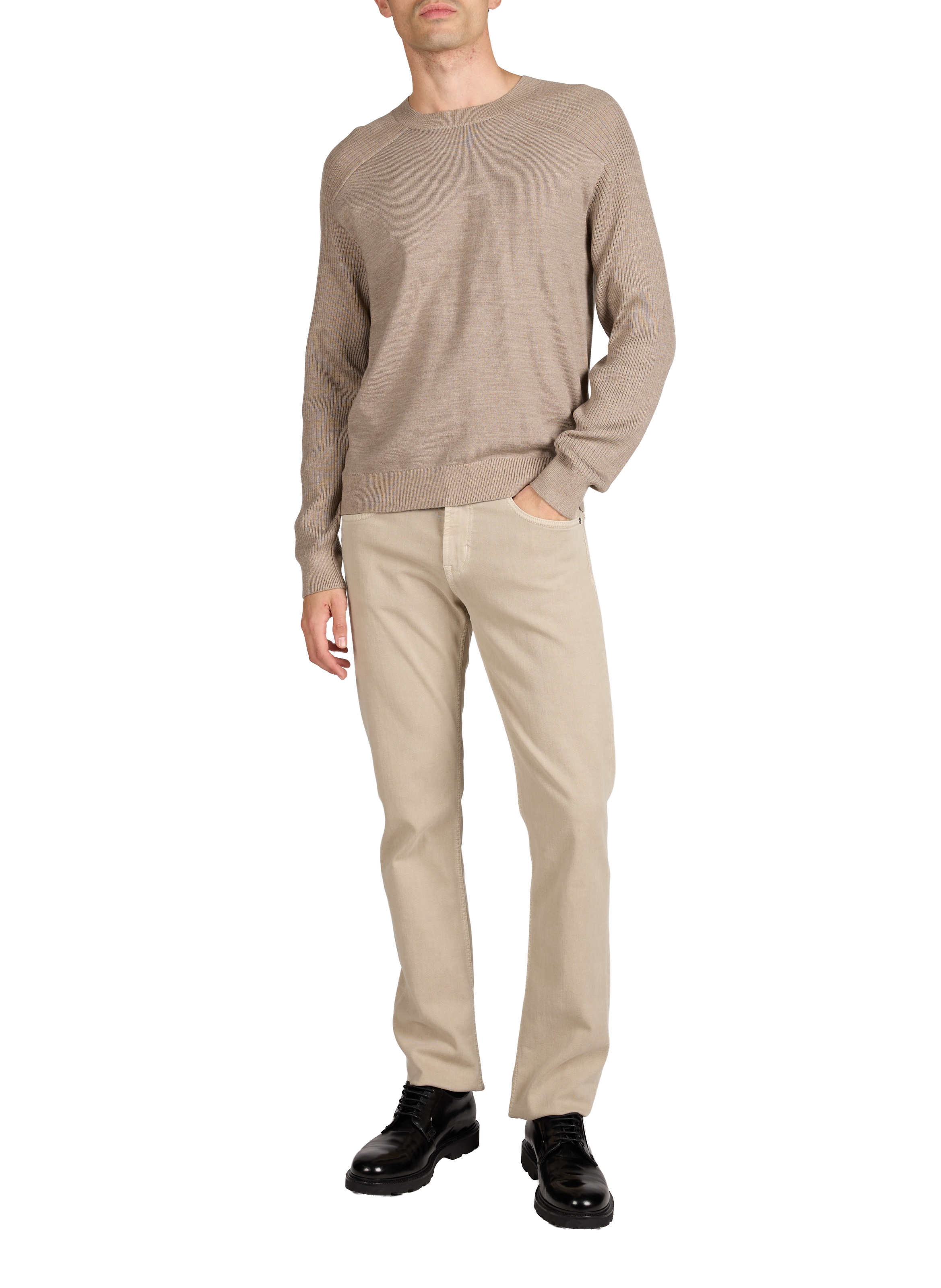 Jeans droit taille normale en coton mélangé 7 FOR ALL MANKIND Marron