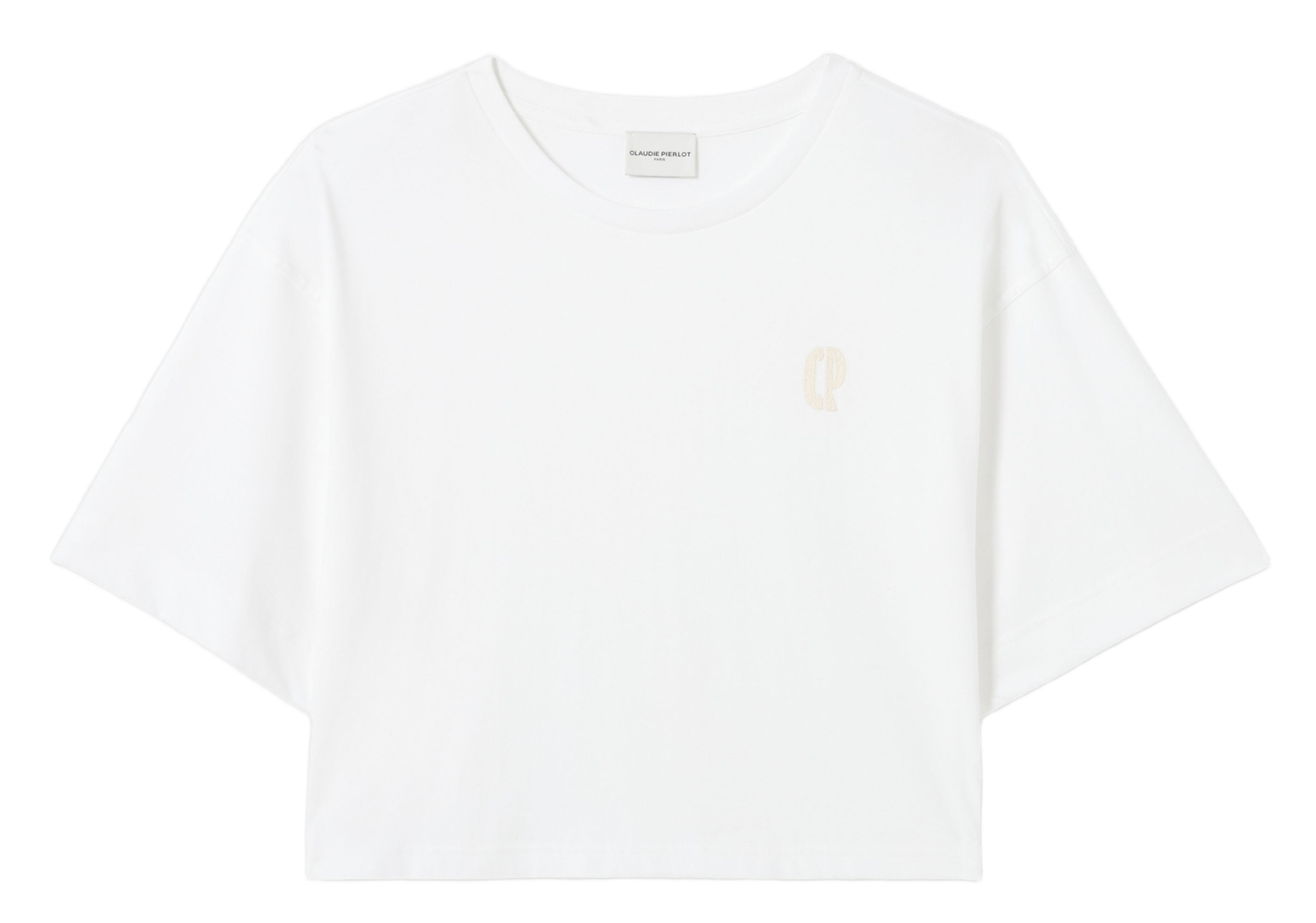 Tee-shirt col rond en coton CLAUDIE PIERLOT Beige
