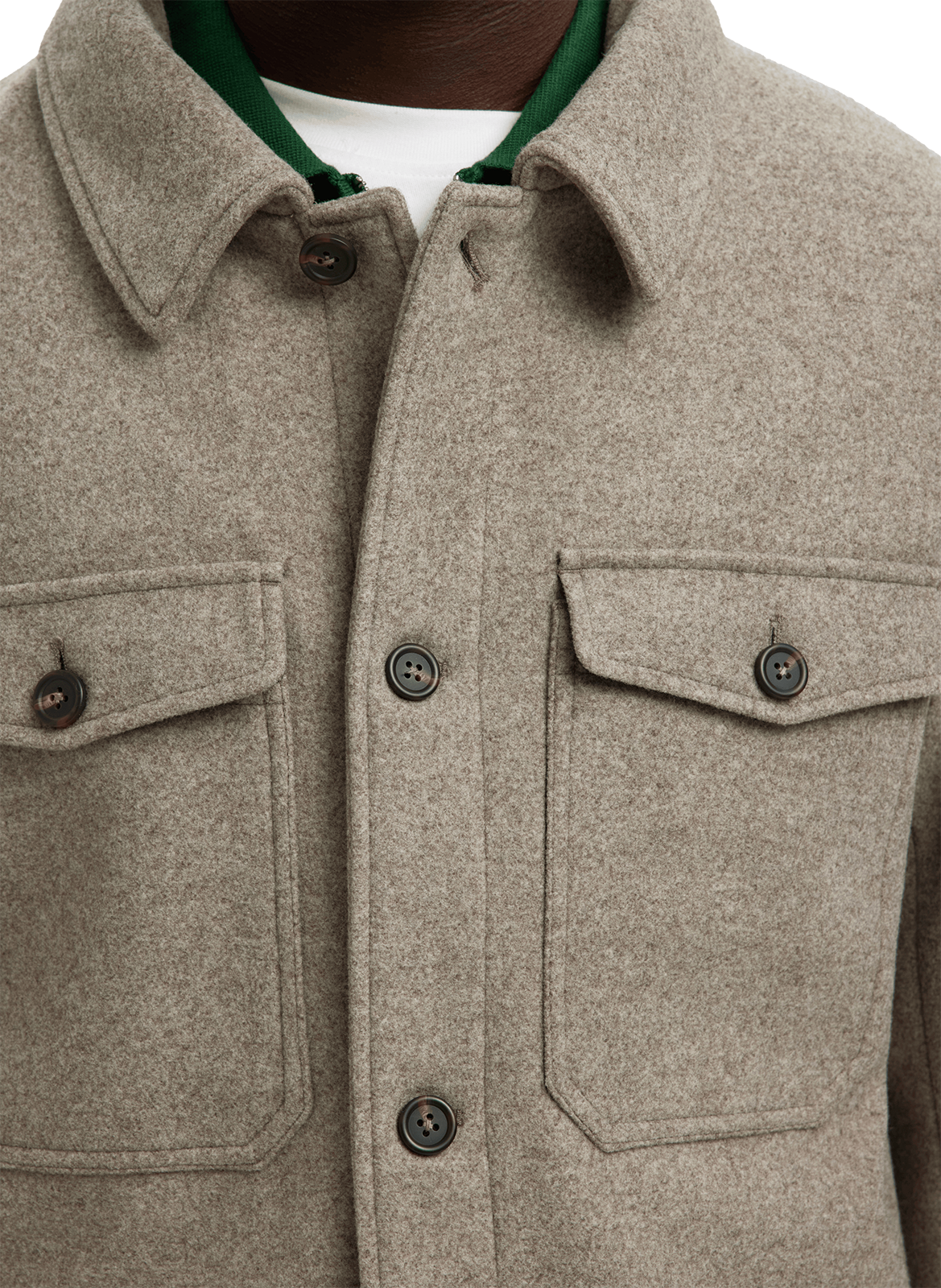 Chemise droite à col américain SELECTED Marron