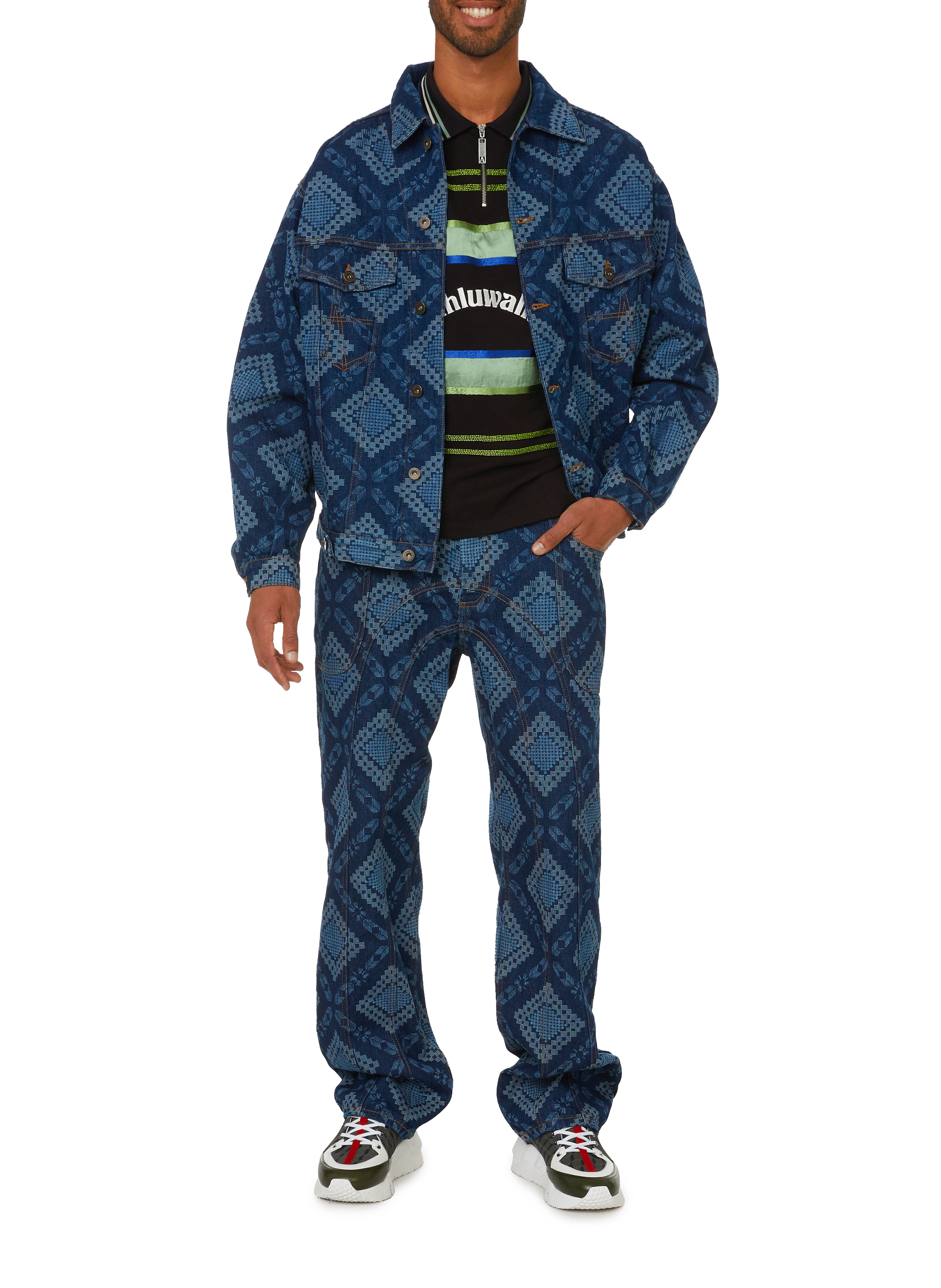 Patterned polo AHLUWALIA Black